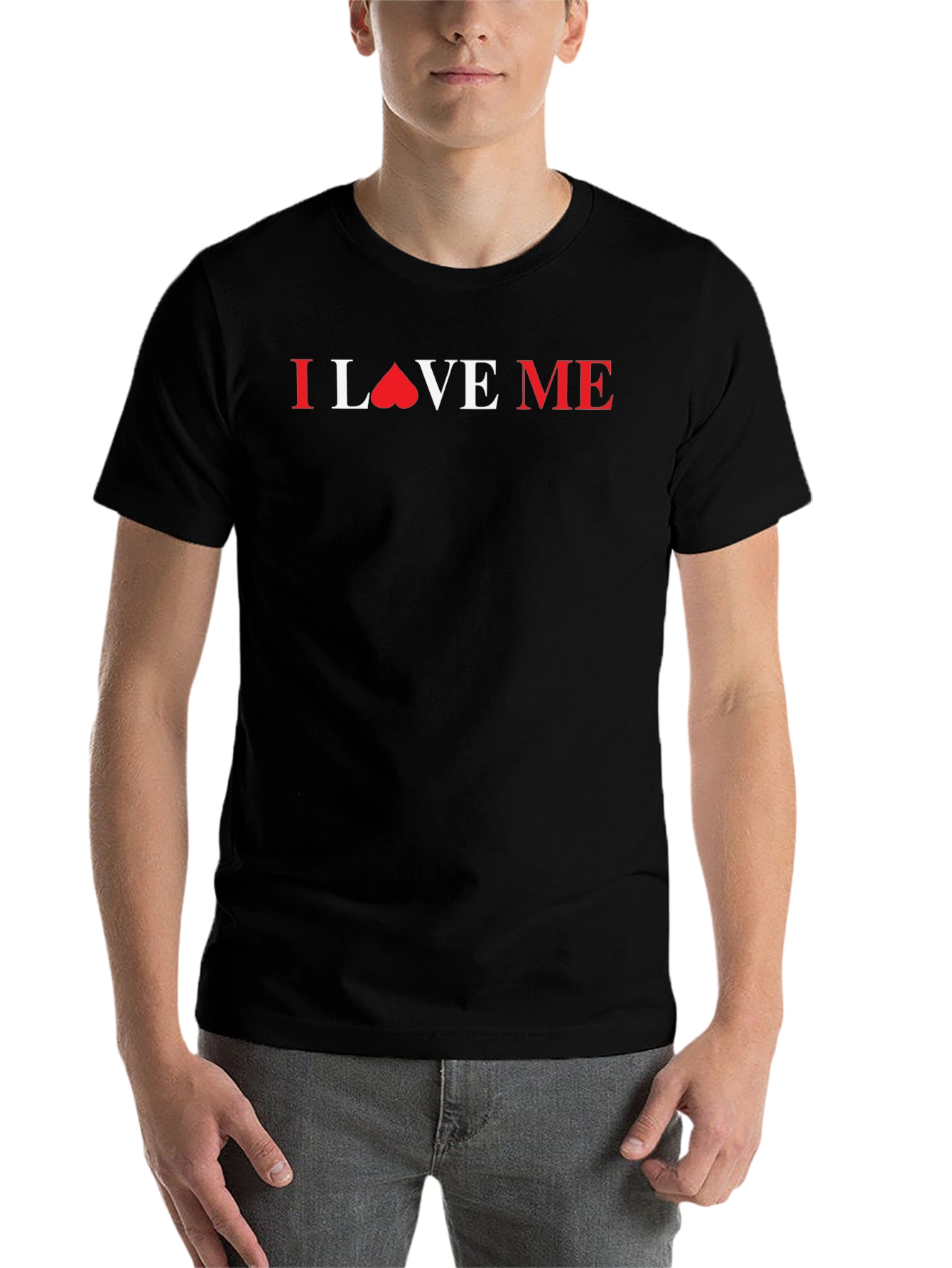 Black I Love Me Graphic Tee - Soft Cotton Blend view 7