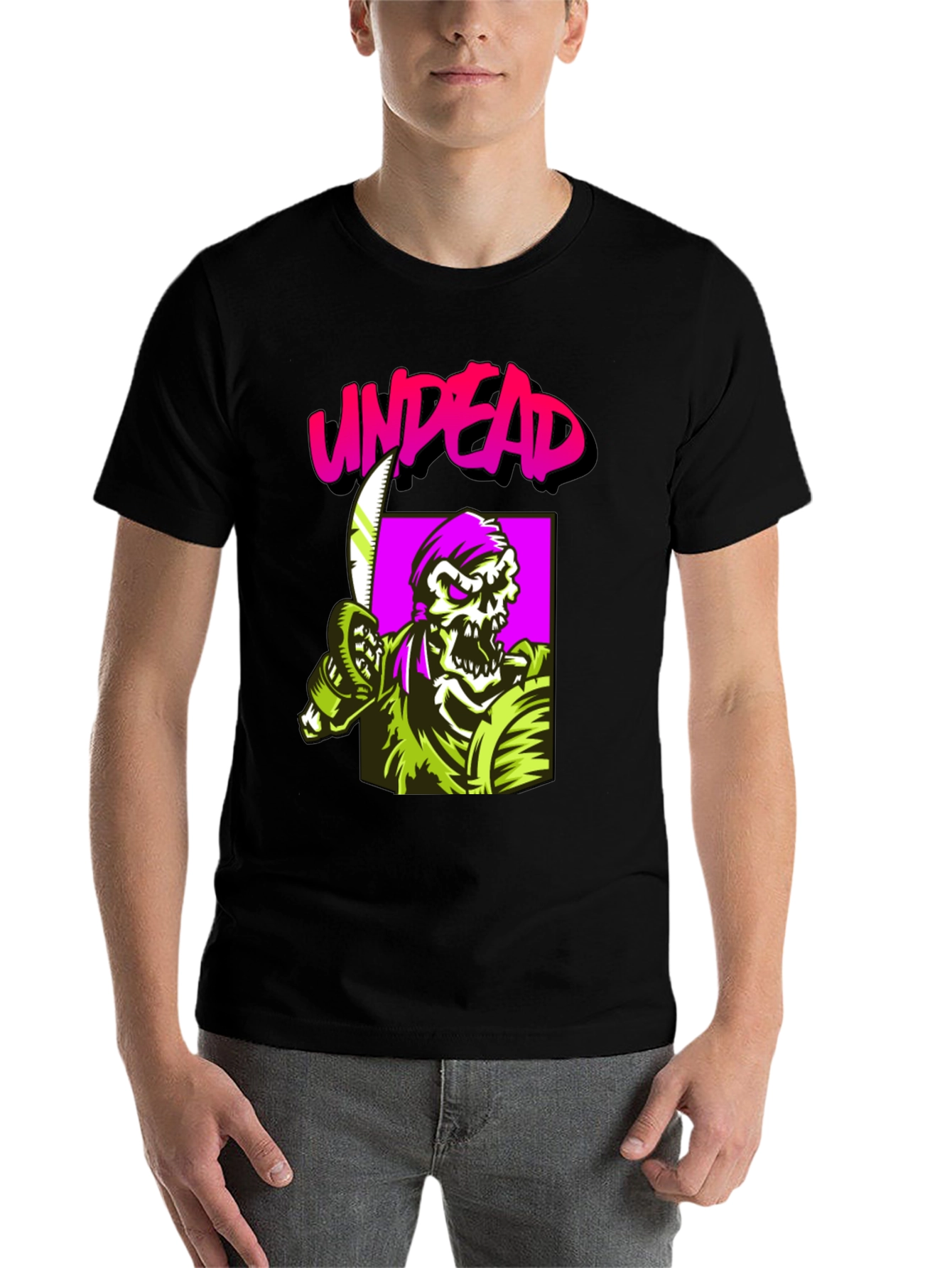 Black Undead Graphic Tee - Black Cotton Shirt view 7