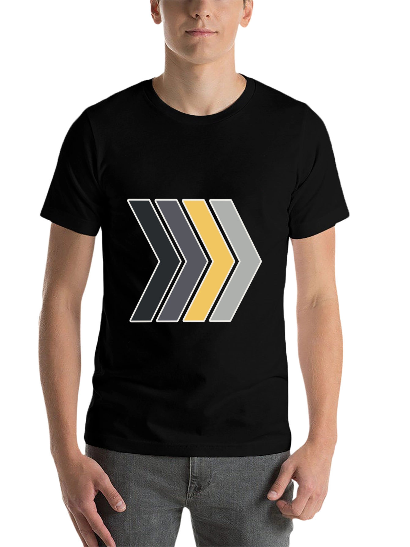 Black Stylish Arrow Graphic Tee - Modern Design view 7