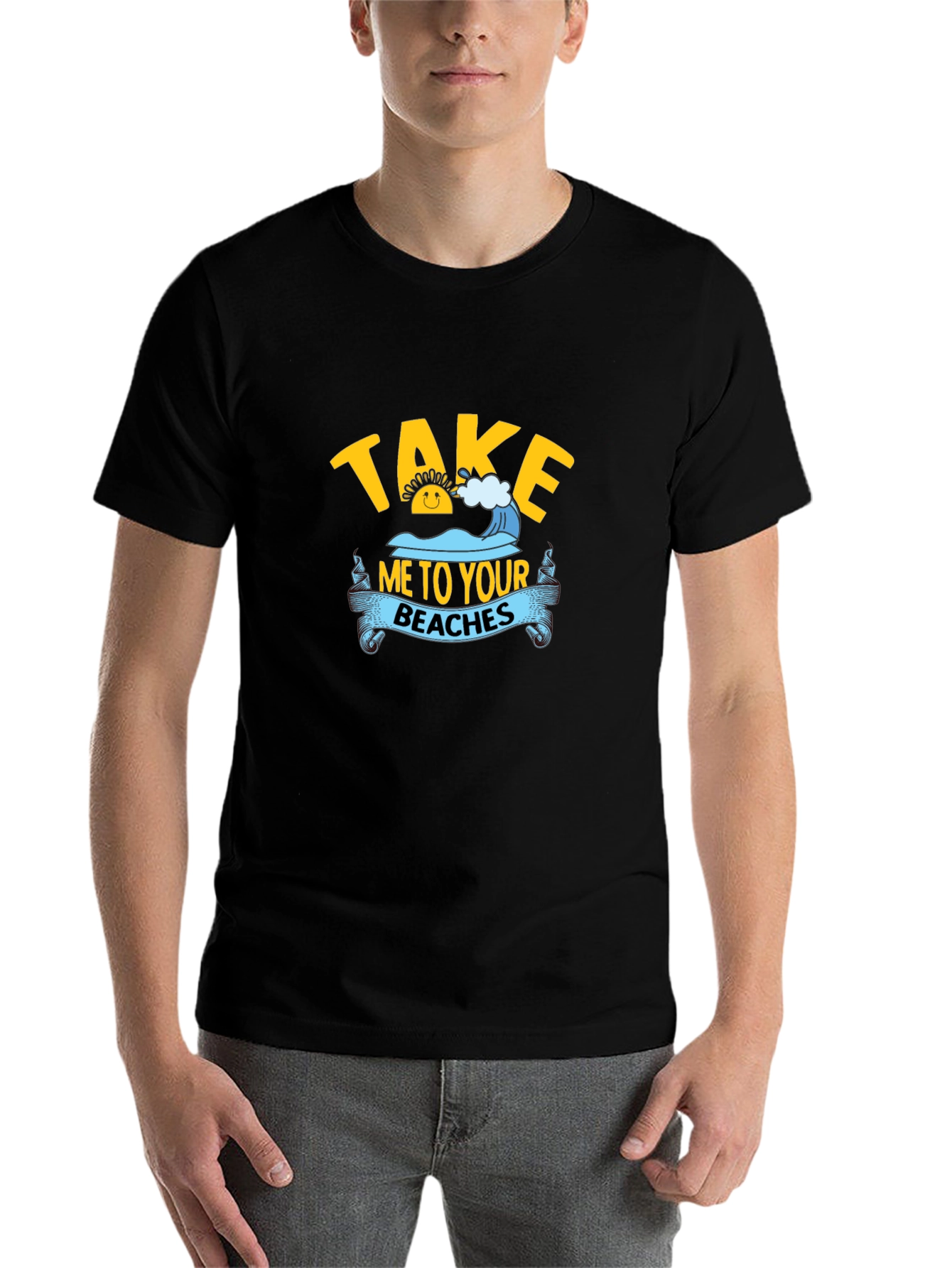 Black Take Me to Your Beaches Black T-Shirt view 7