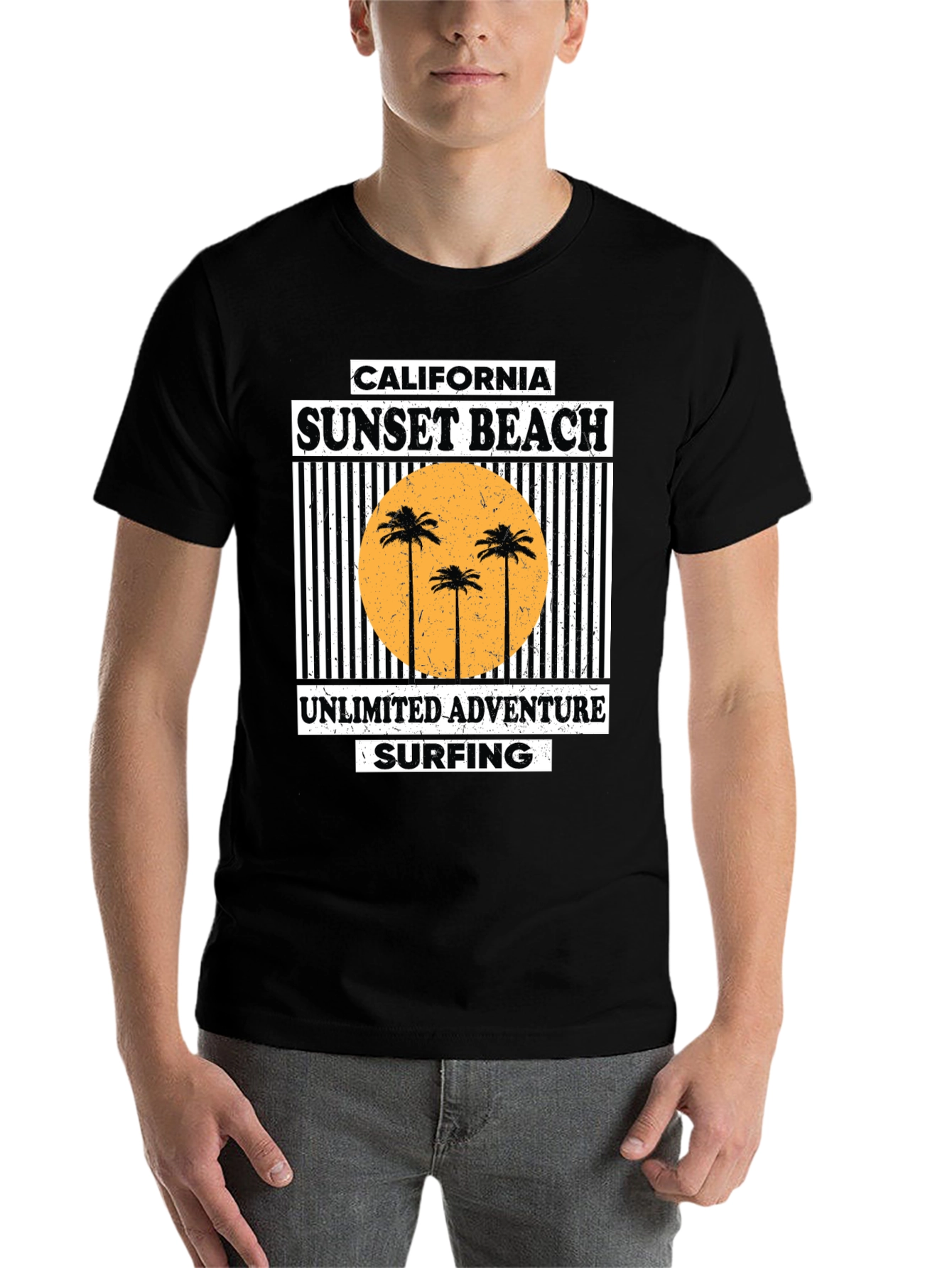 Black California Sunset Beach Graphic Tee - Unlimited Adventure view 7