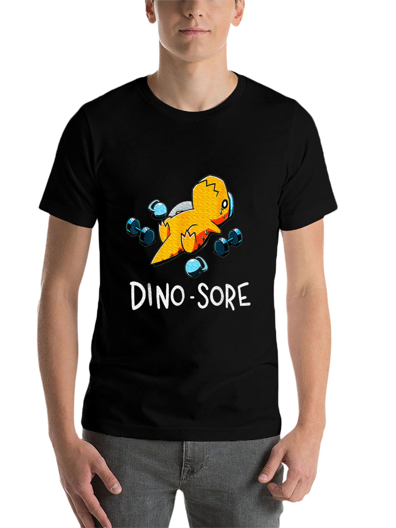 Black Dino-Sore Workout T-Shirt view 7