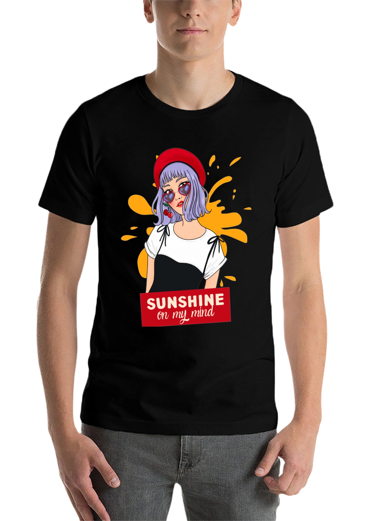 Black Sunshine Mind T-Shirt - Fun Graphic Tee view 7
