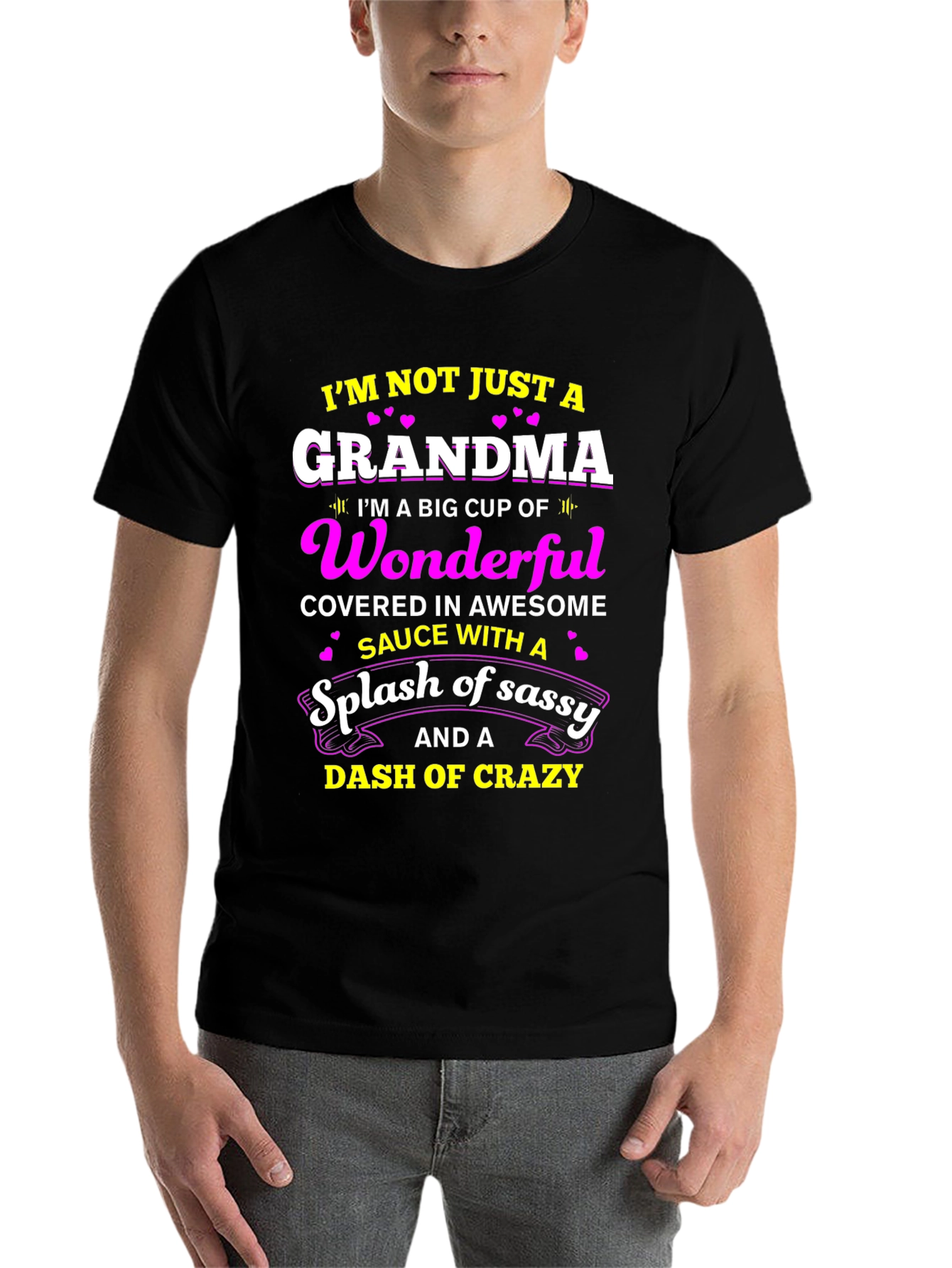 Black Grandma T-Shirt: Wonderful, Sassy, Crazy view 7
