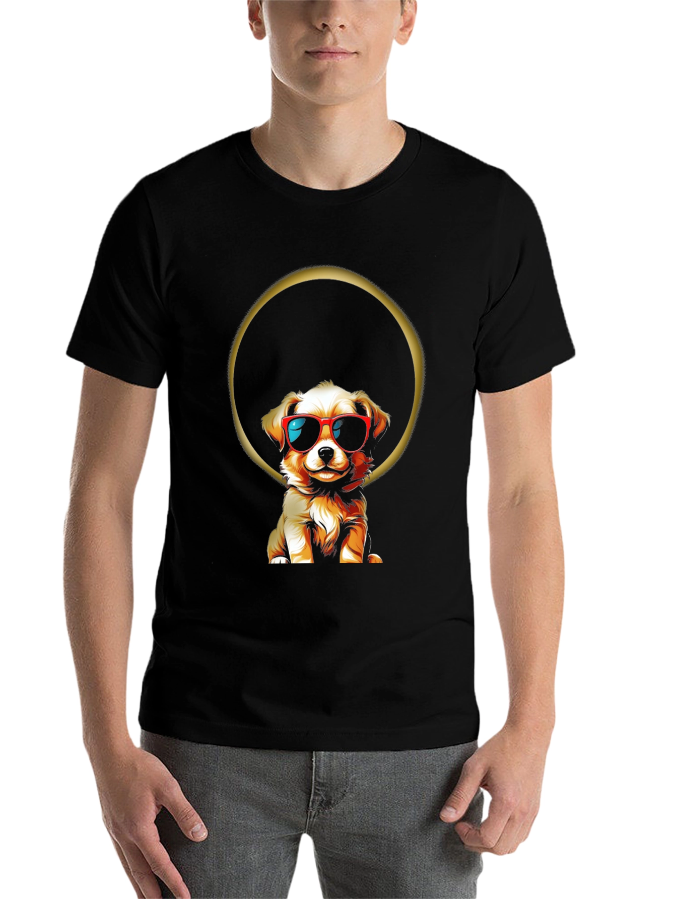 Black Cool Dog T-Shirt - Graphic Tee view 7