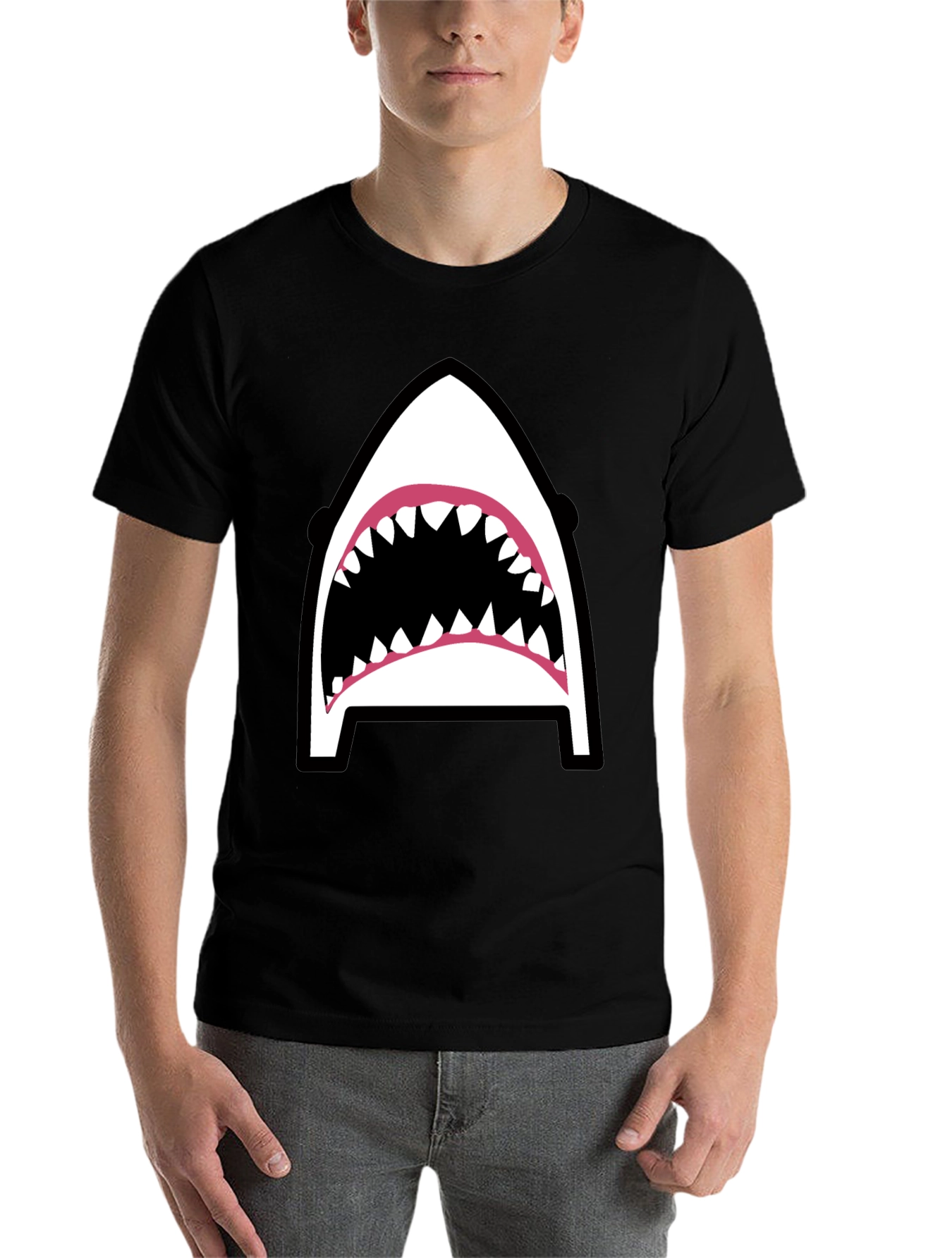Black Shark Graphic Tee - Black Cotton Blend view 7