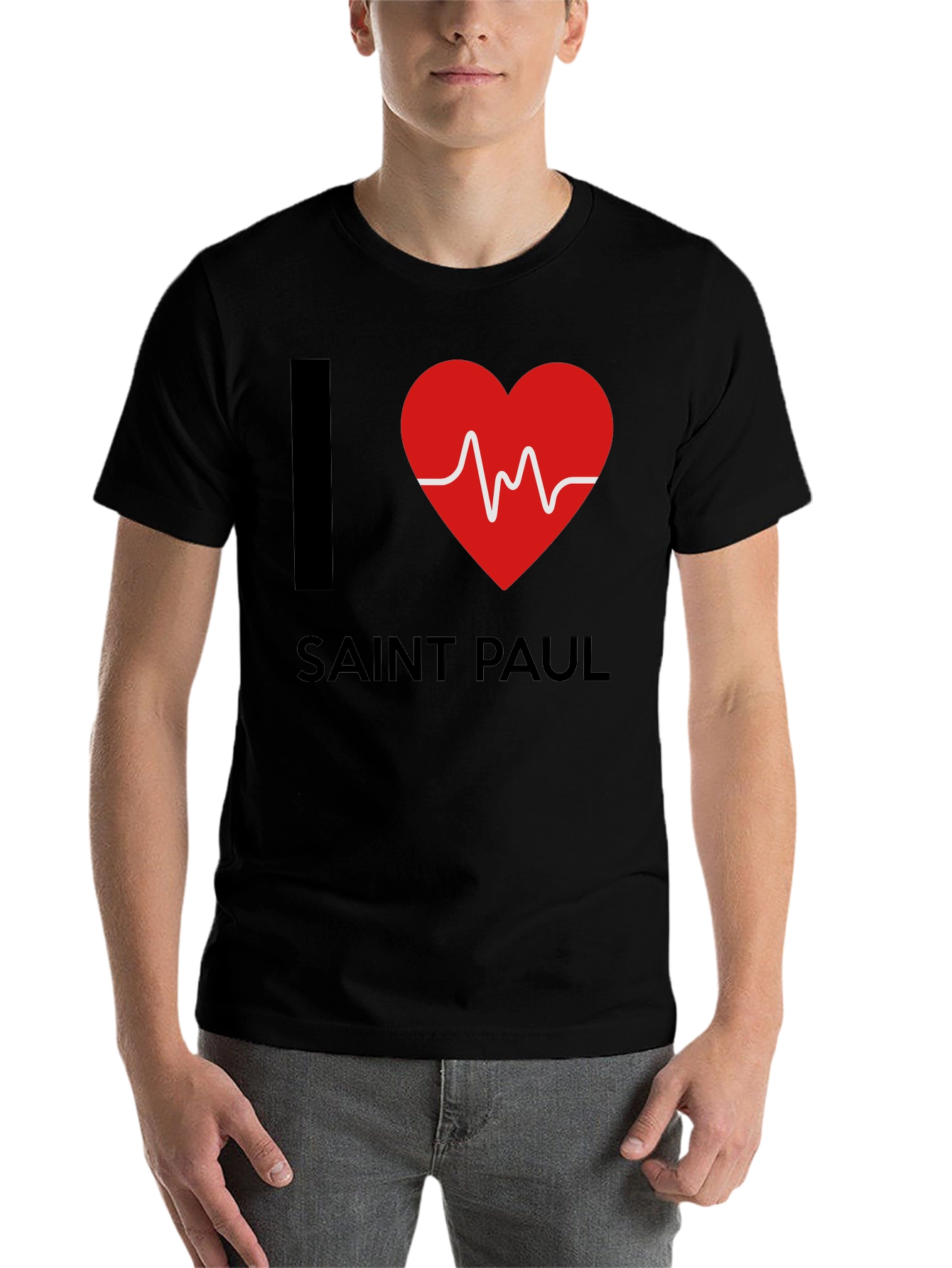 Black I Love Saint Paul Graphic Tee - Unisex view 7