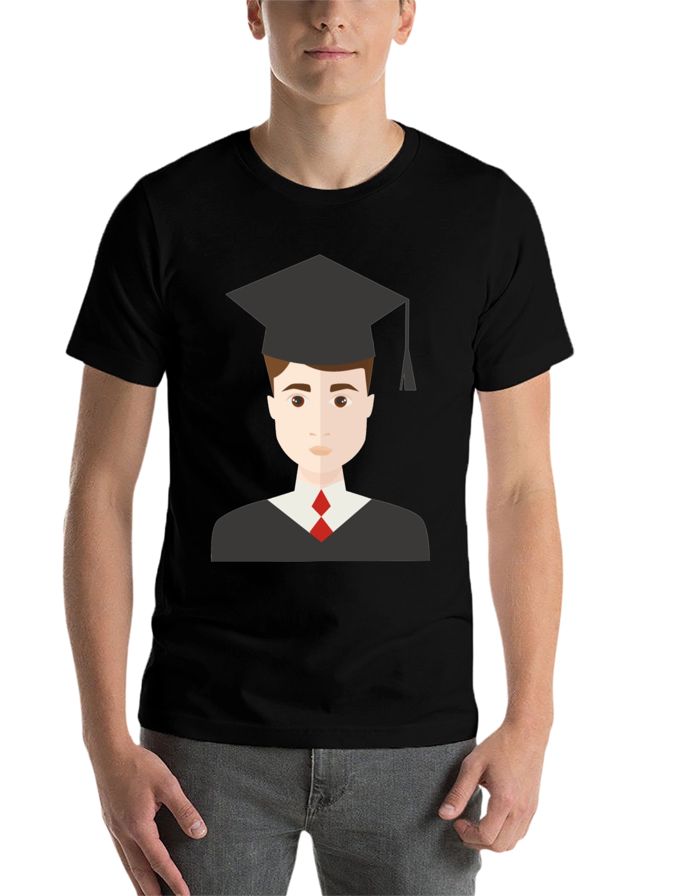 Black Graduation Graphic Tee - Black T-Shirt view 7