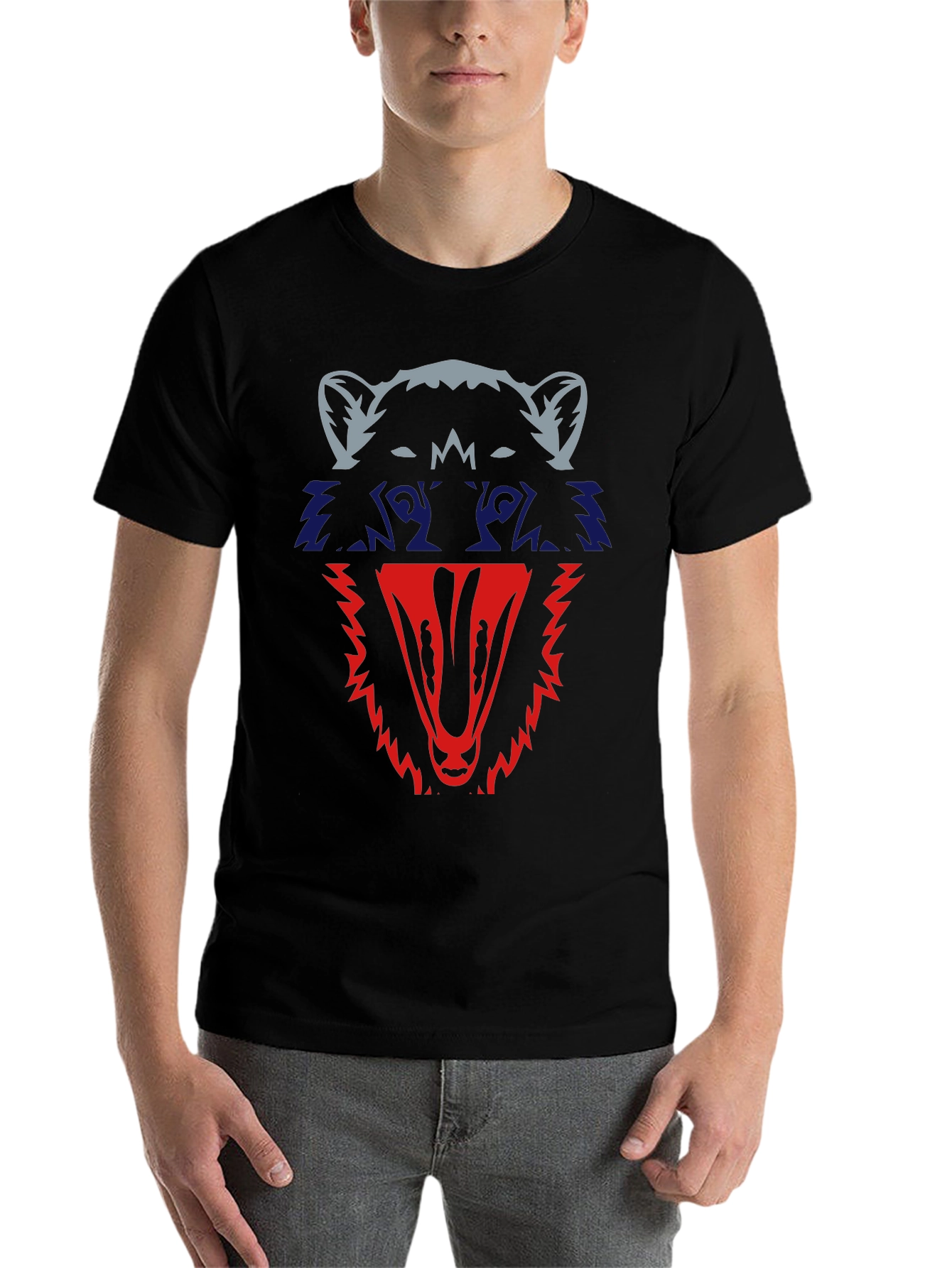 Black Raccoon Graphic Tee - Men's Black Cotton T-Shirt view 7