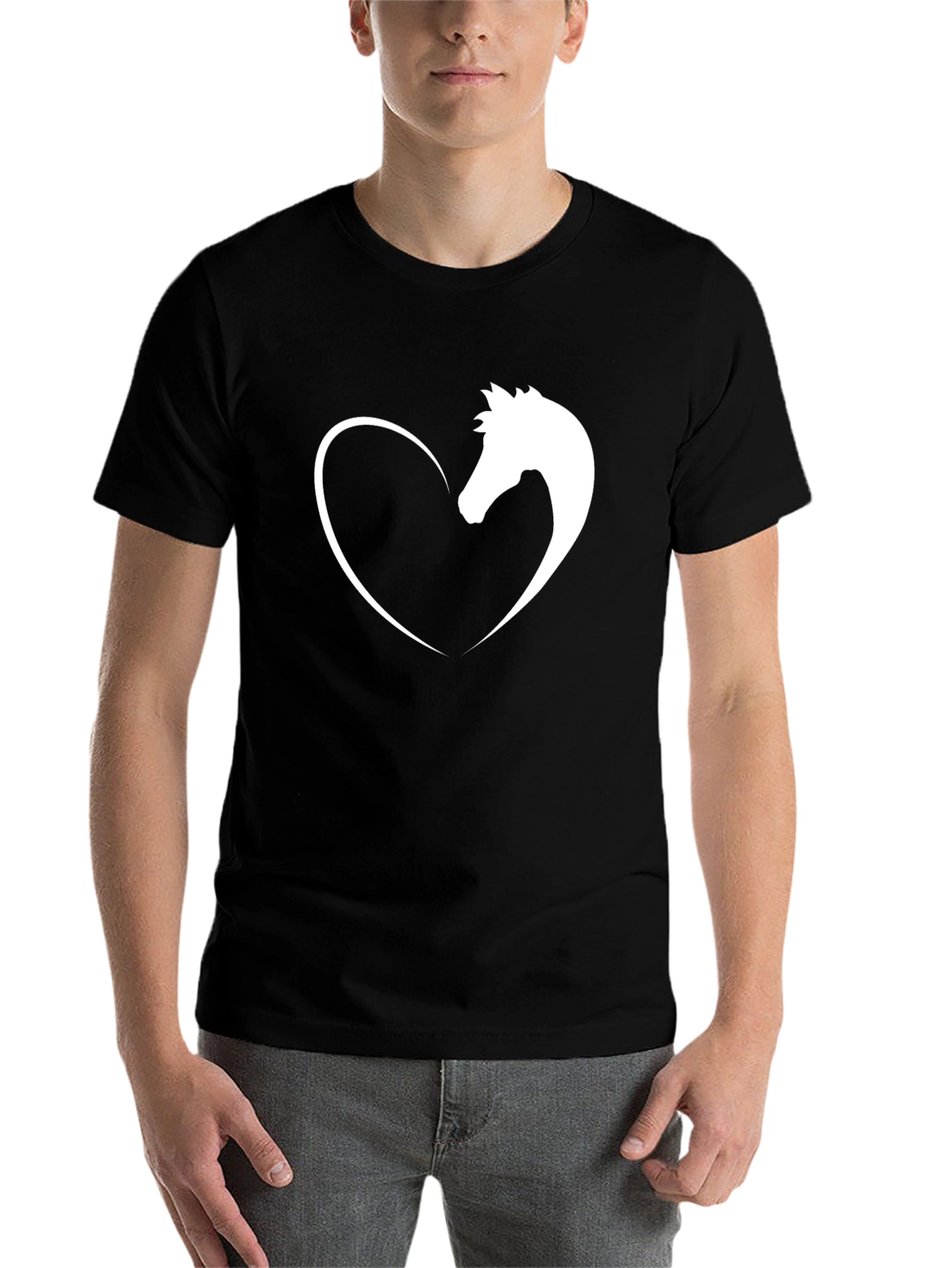 Black Horse Heart Graphic Tee - Black view 7