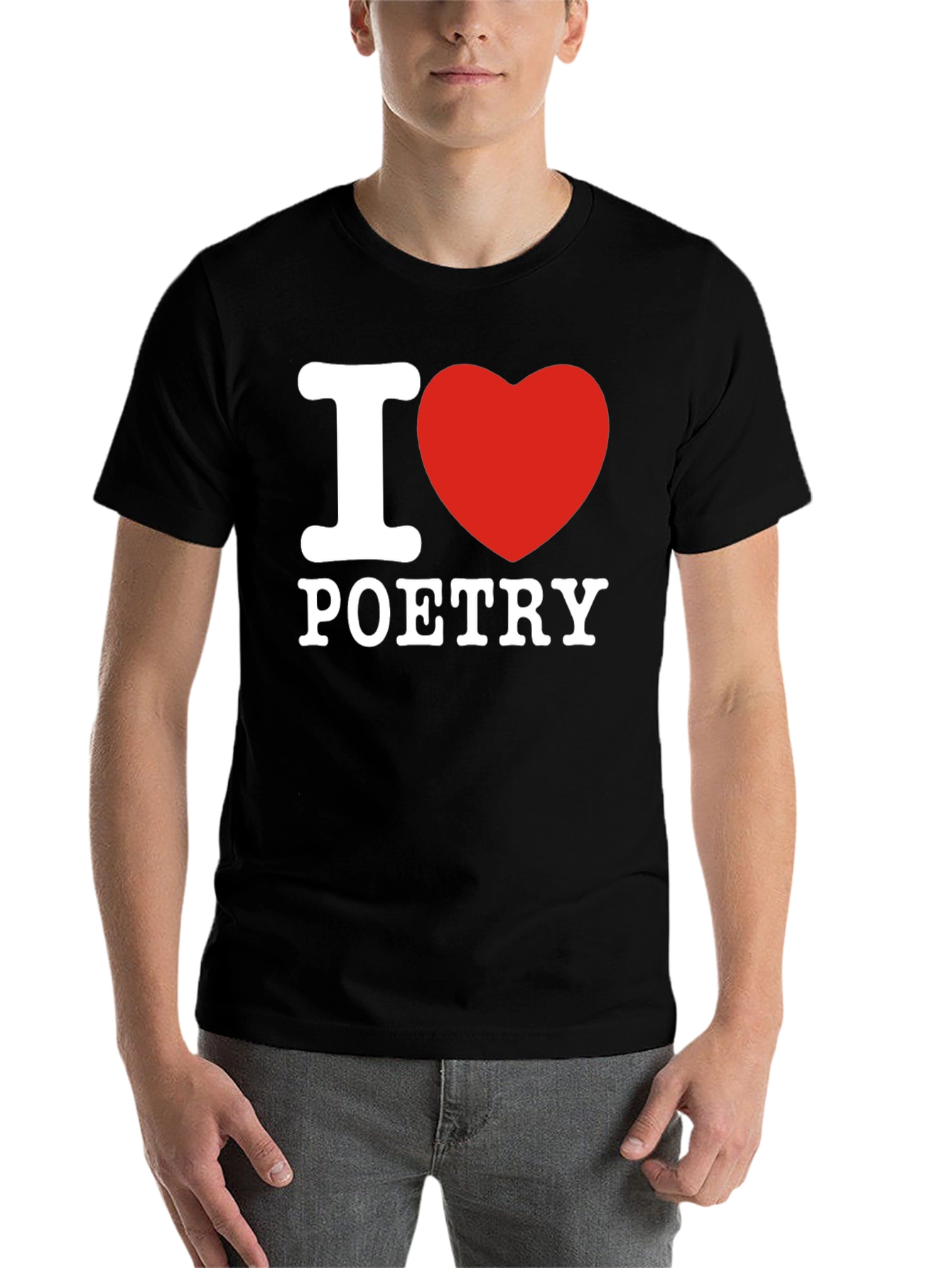 Black I Heart Poetry Graphic Tee - Soft Cotton Blend Shirt view 7