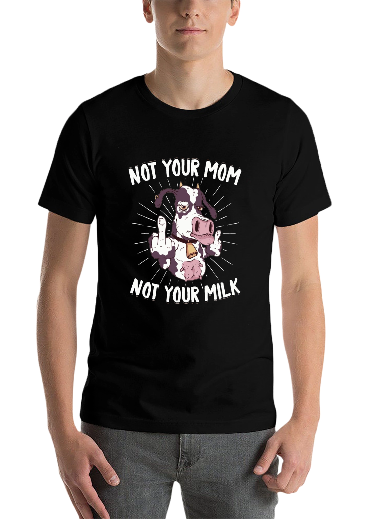 Black Not Your Mom, Not Your Milk Black Graphic Tee view 7