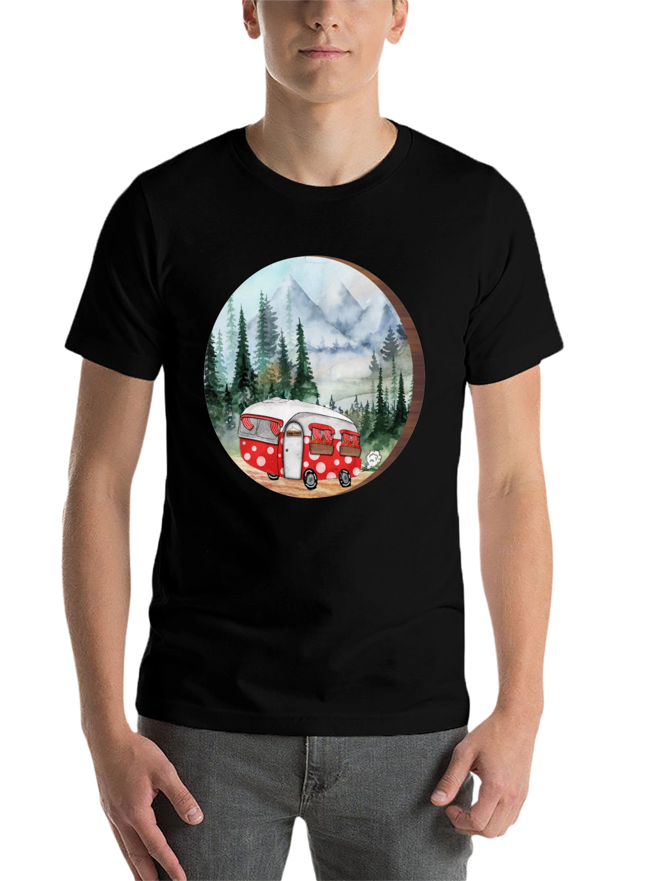 Black Camping Camper T-Shirt - Nature Adventure Tee view 7