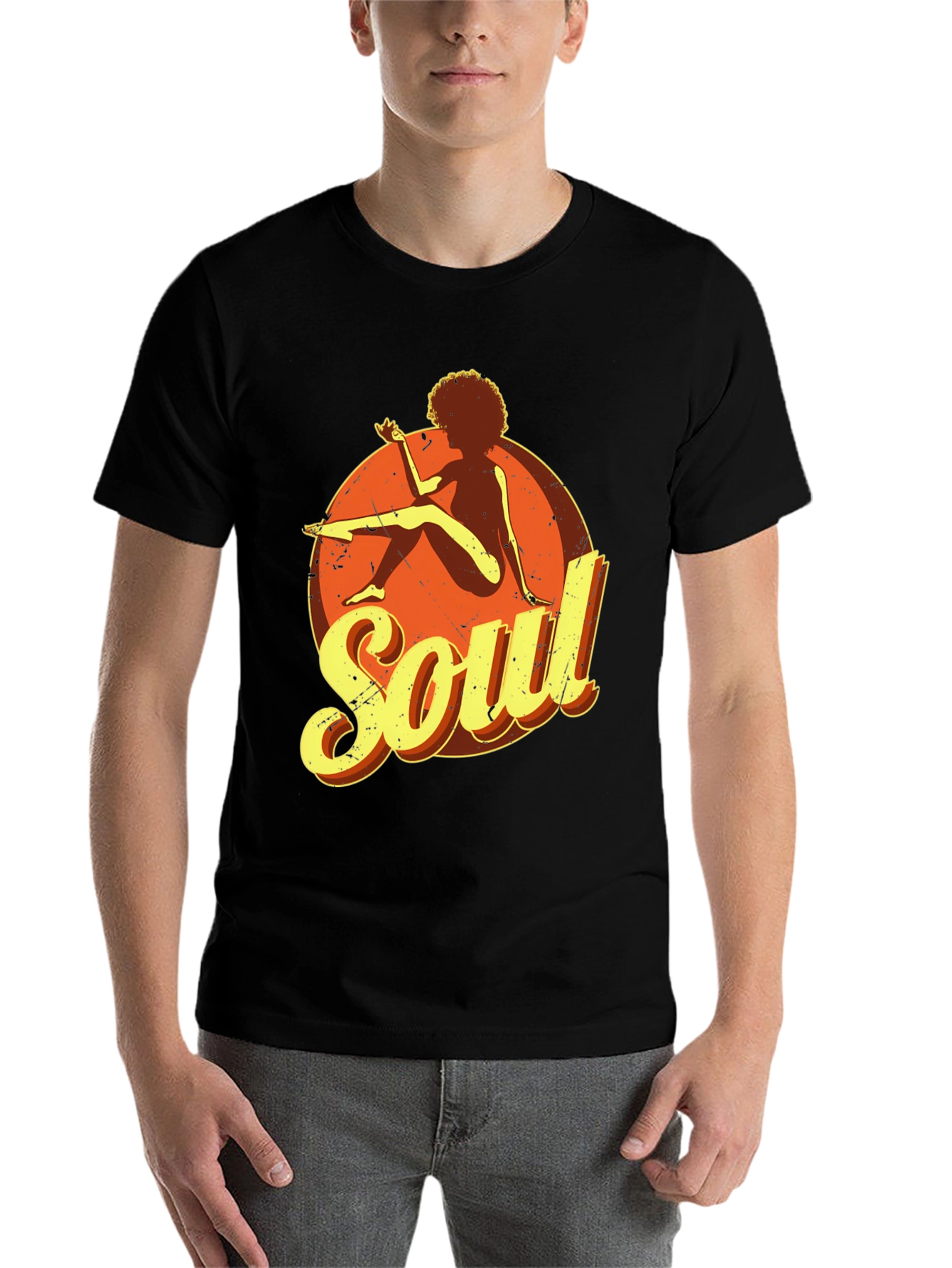 Black Retro Soul Graphic T-Shirt view 7