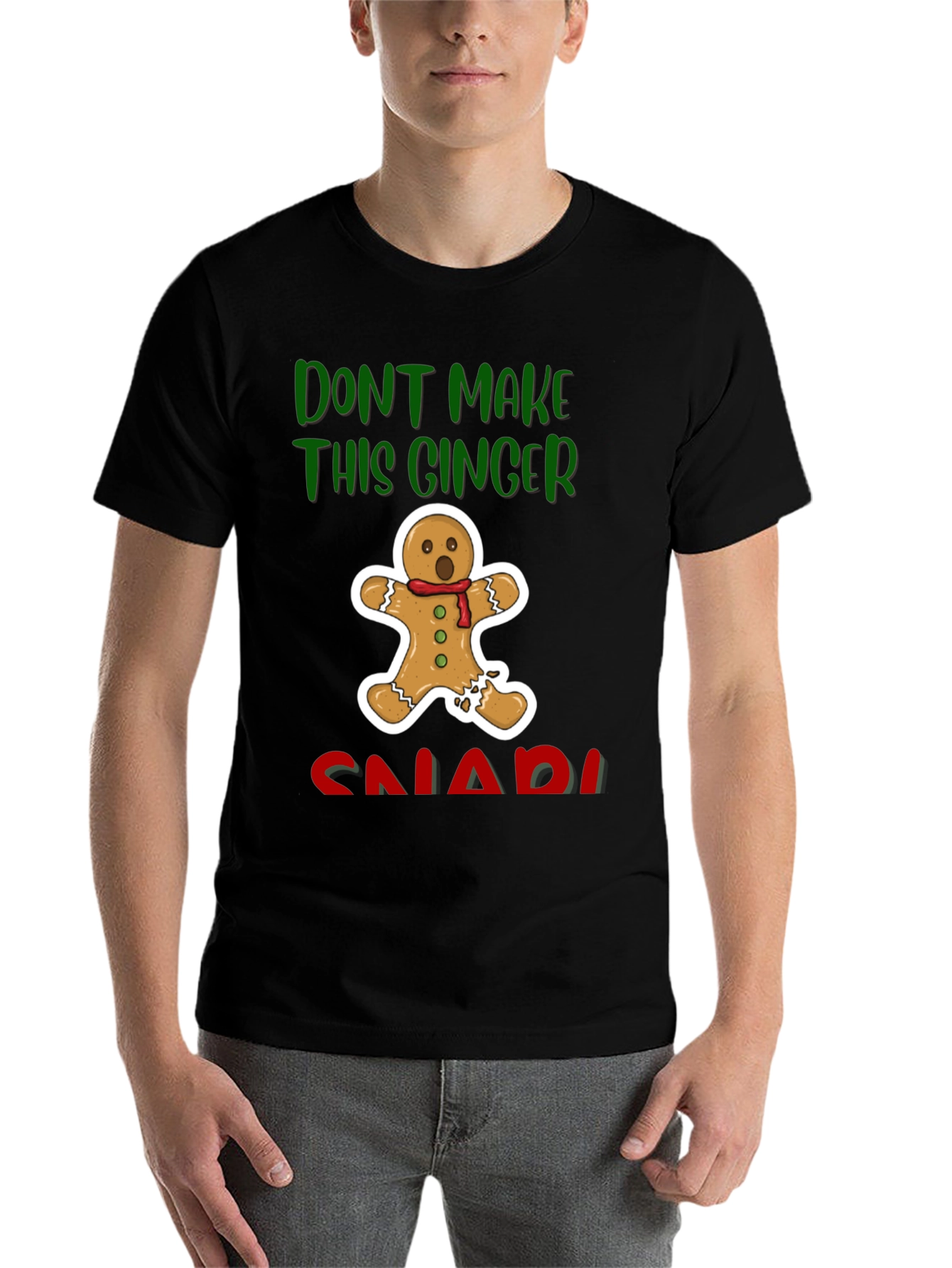 Black Gingerbread Man T-Shirt - Don't Make This Ginger Snap view 7