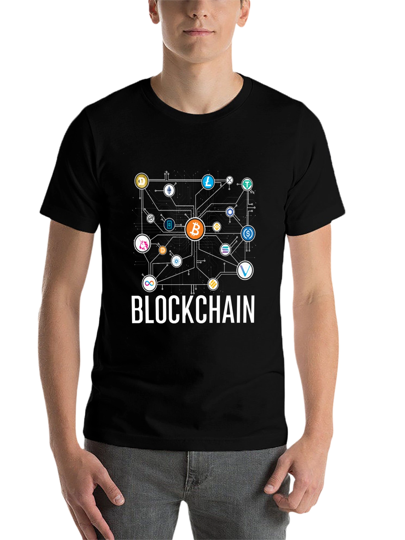 Black Blockchain Crypto T-Shirt - Bitcoin & Altcoins view 7