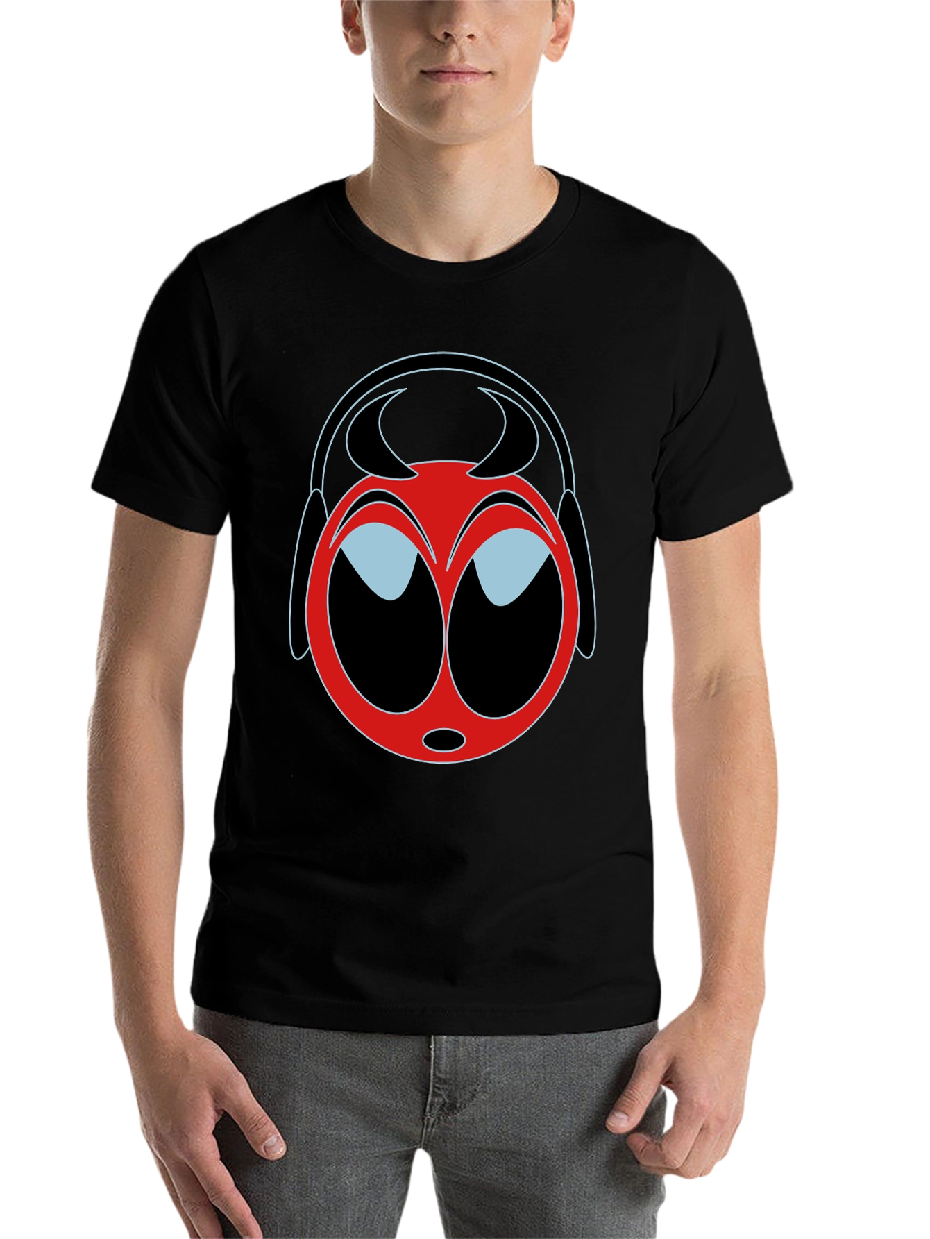 Black Cartoon Devil T-Shirt - Quirky Graphic Tee view 7