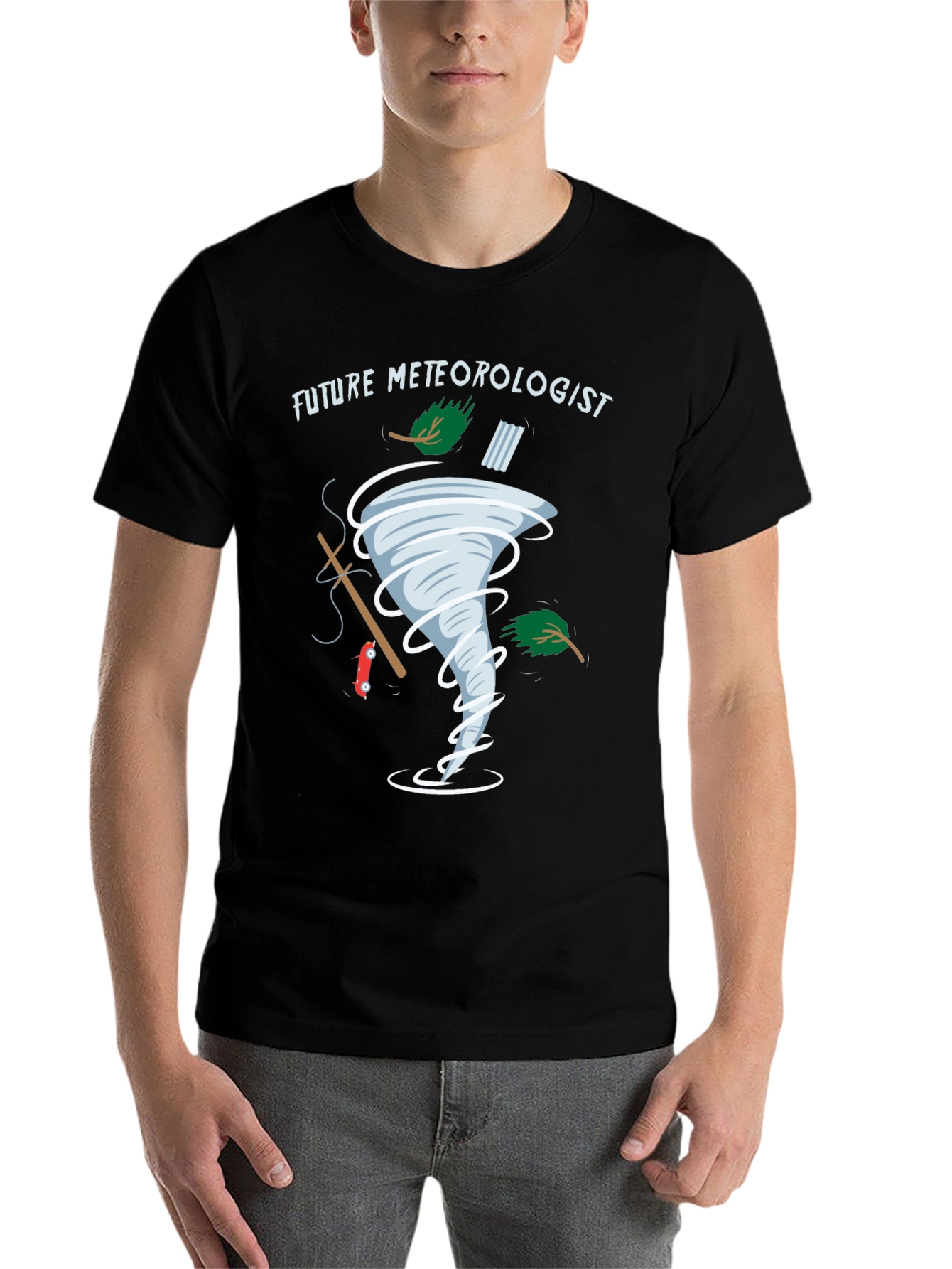 Black Future Meteorologist Tornado Graphic Tee view 7