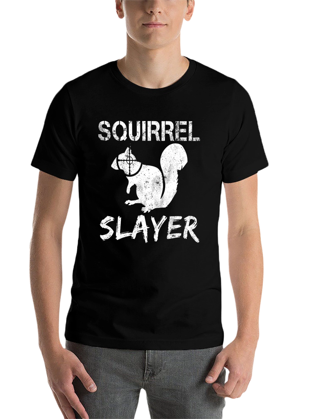 Black Squirrel Slayer Graphic Tee - Hunting Humor view 7