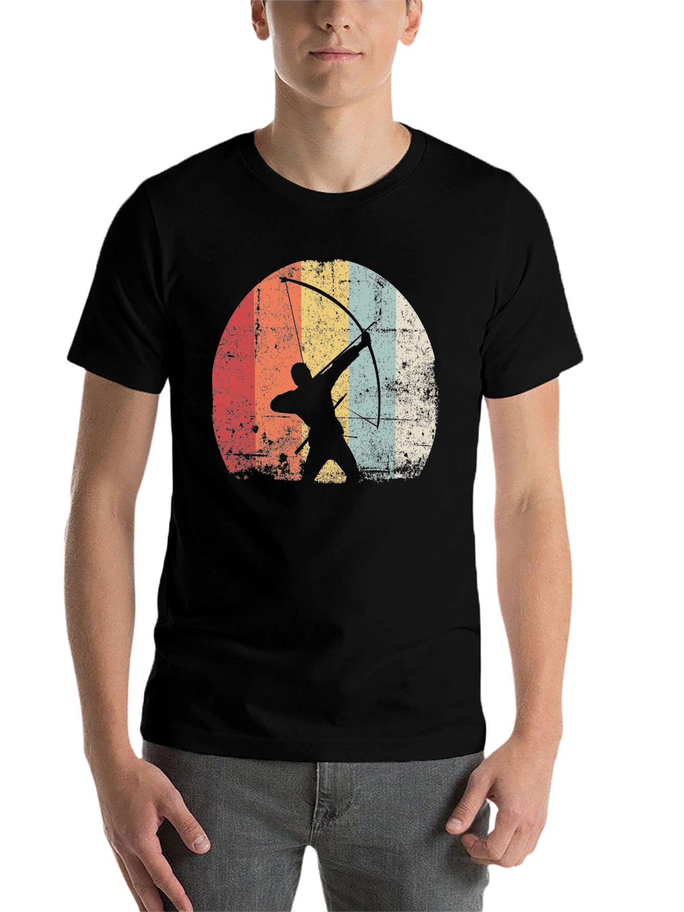 Black Vintage Archer T-Shirt - Retro Style view 7