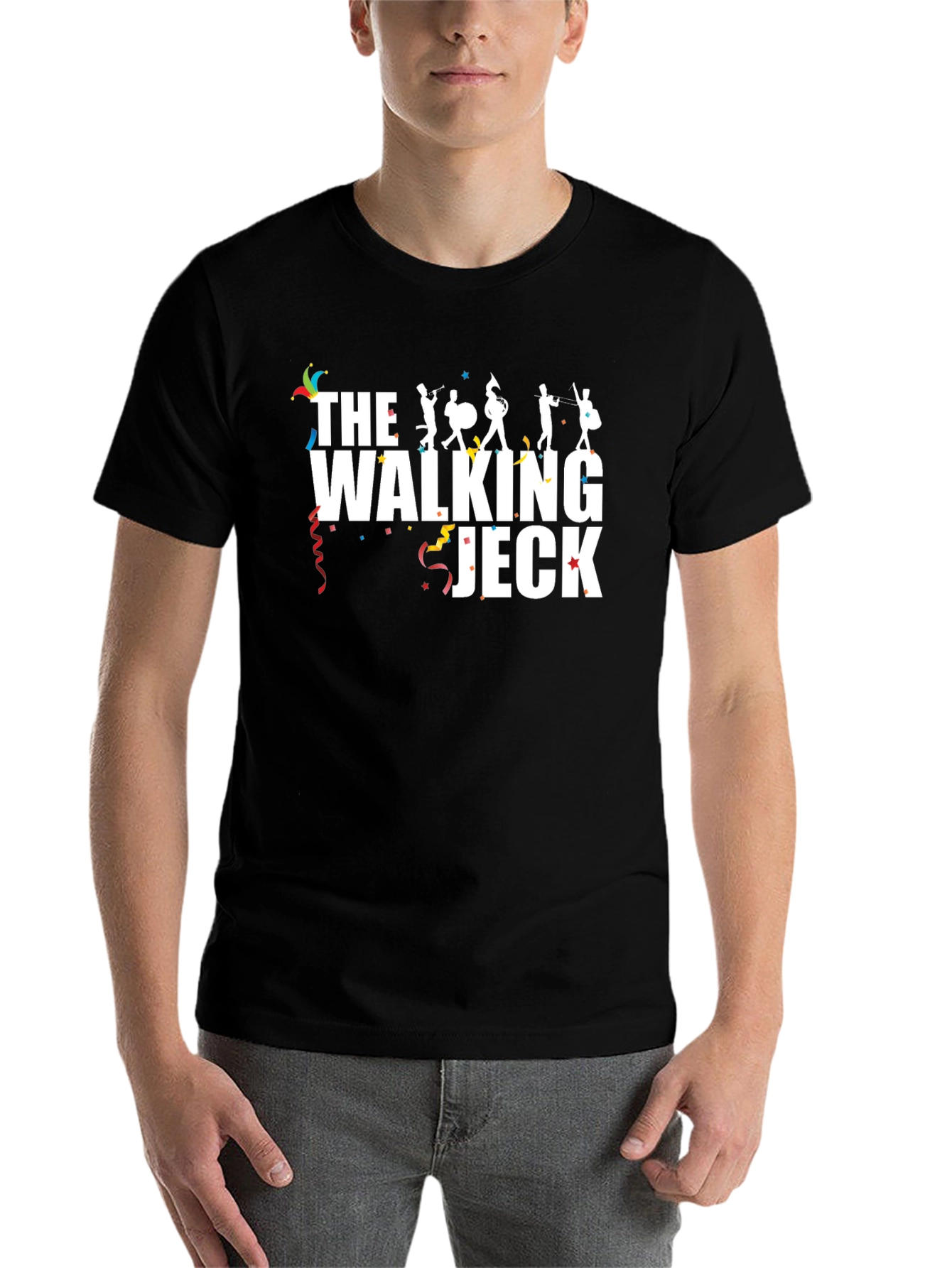 Black The Walking Jeck Band Fan T-Shirt view 7