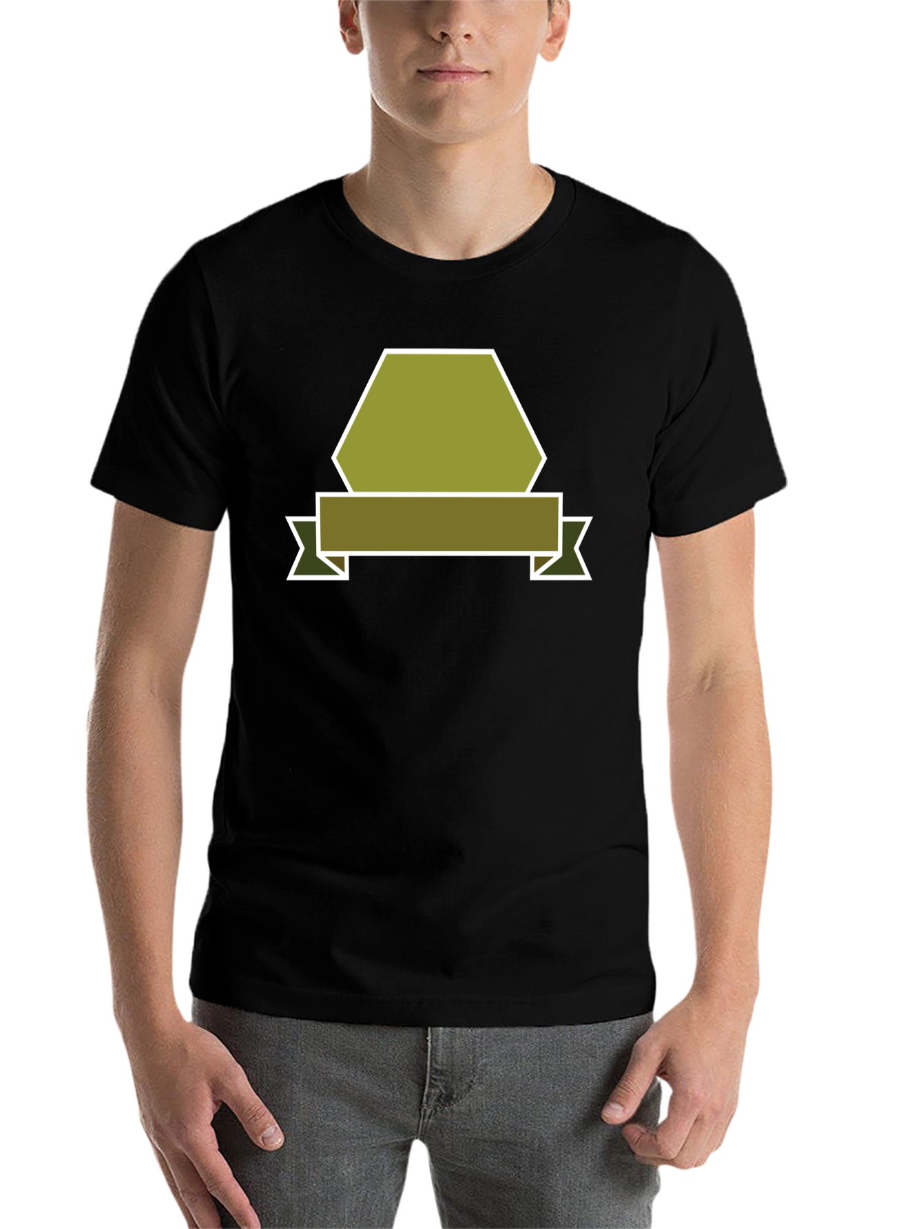 Black Olive Badge Graphic Tee - Modern Casual Style view 7