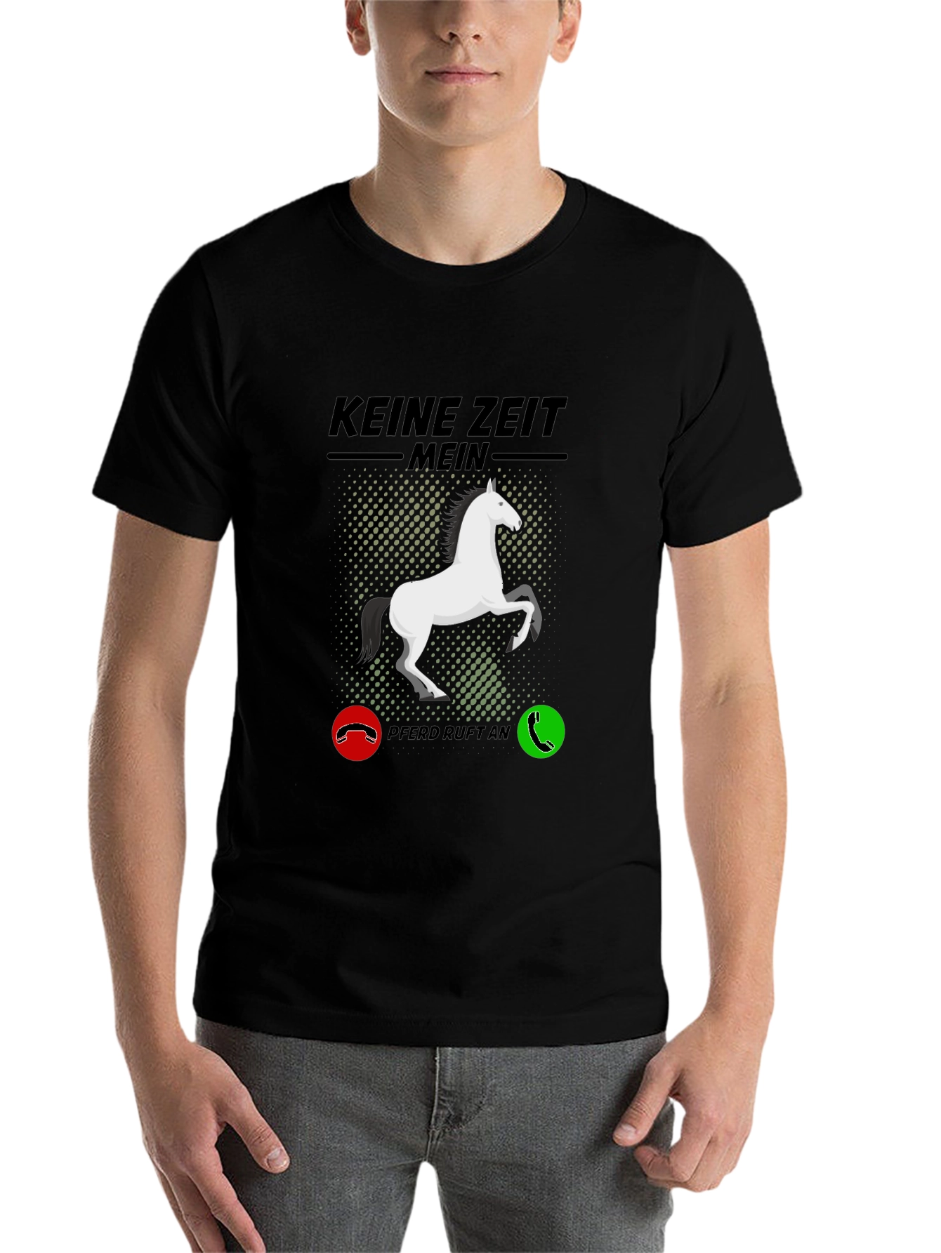 Black Horse Lover T-Shirt - Keine Zeit Mein Pferd Ruft An view 7