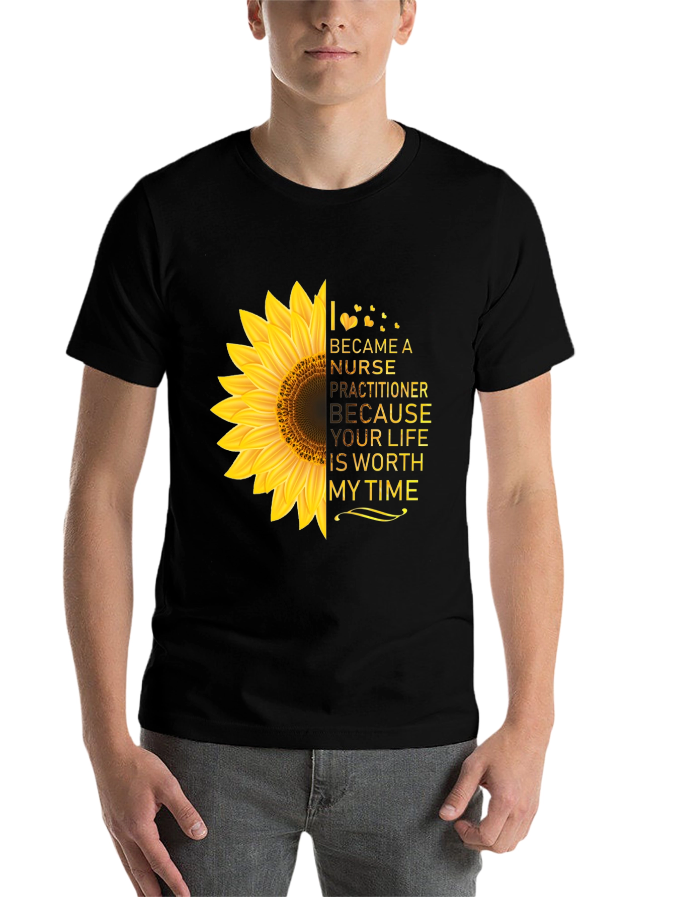 Black Nurse Practitioner Sunflower Tee view 7
