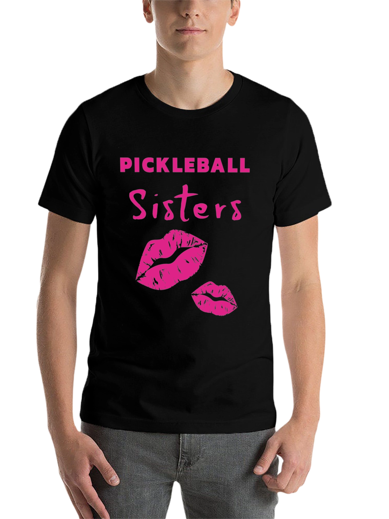 Black Pickleball Sisters Graphic T-Shirt view 7