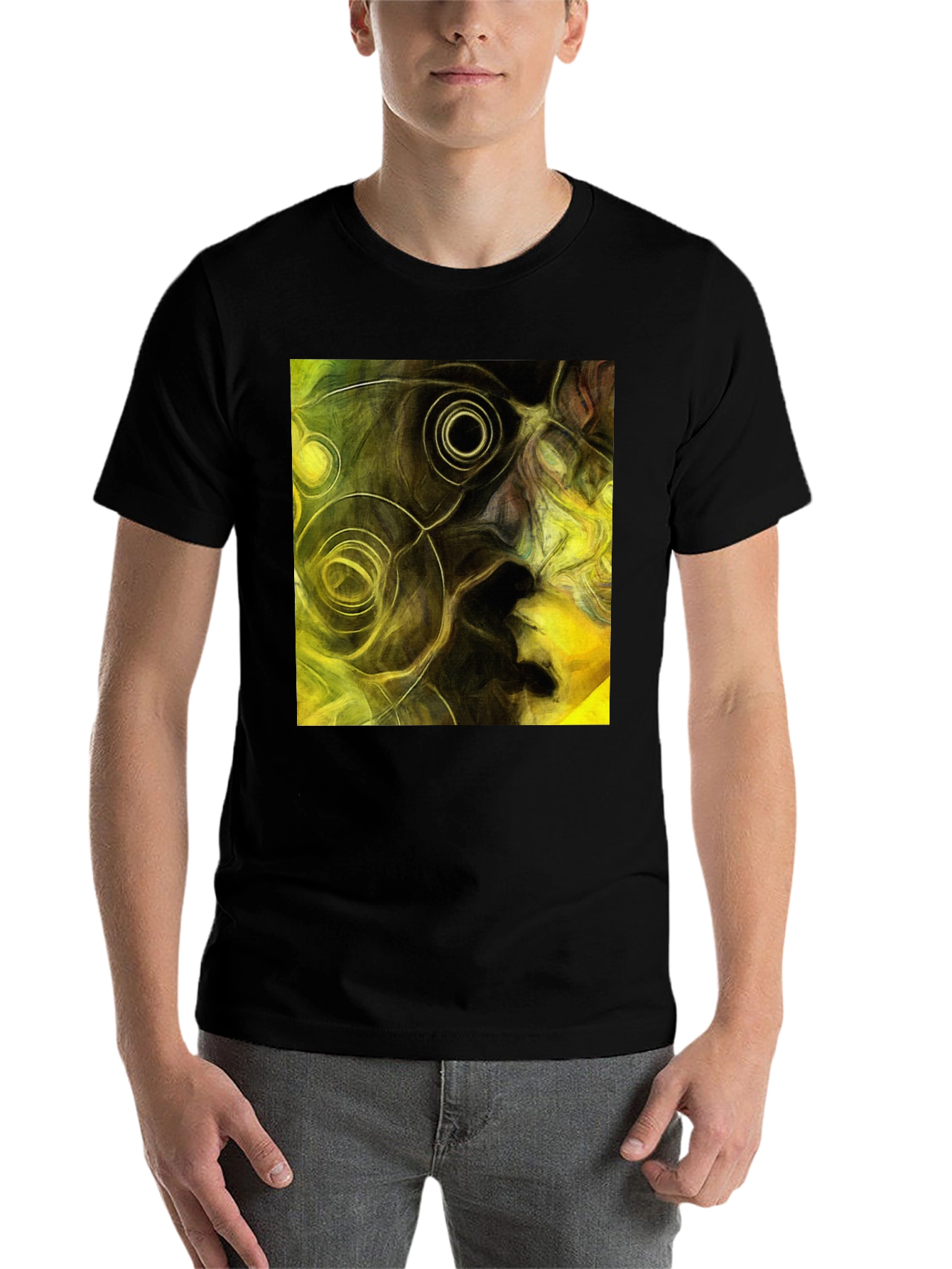 Black Abstract Art Black T-Shirt view 7