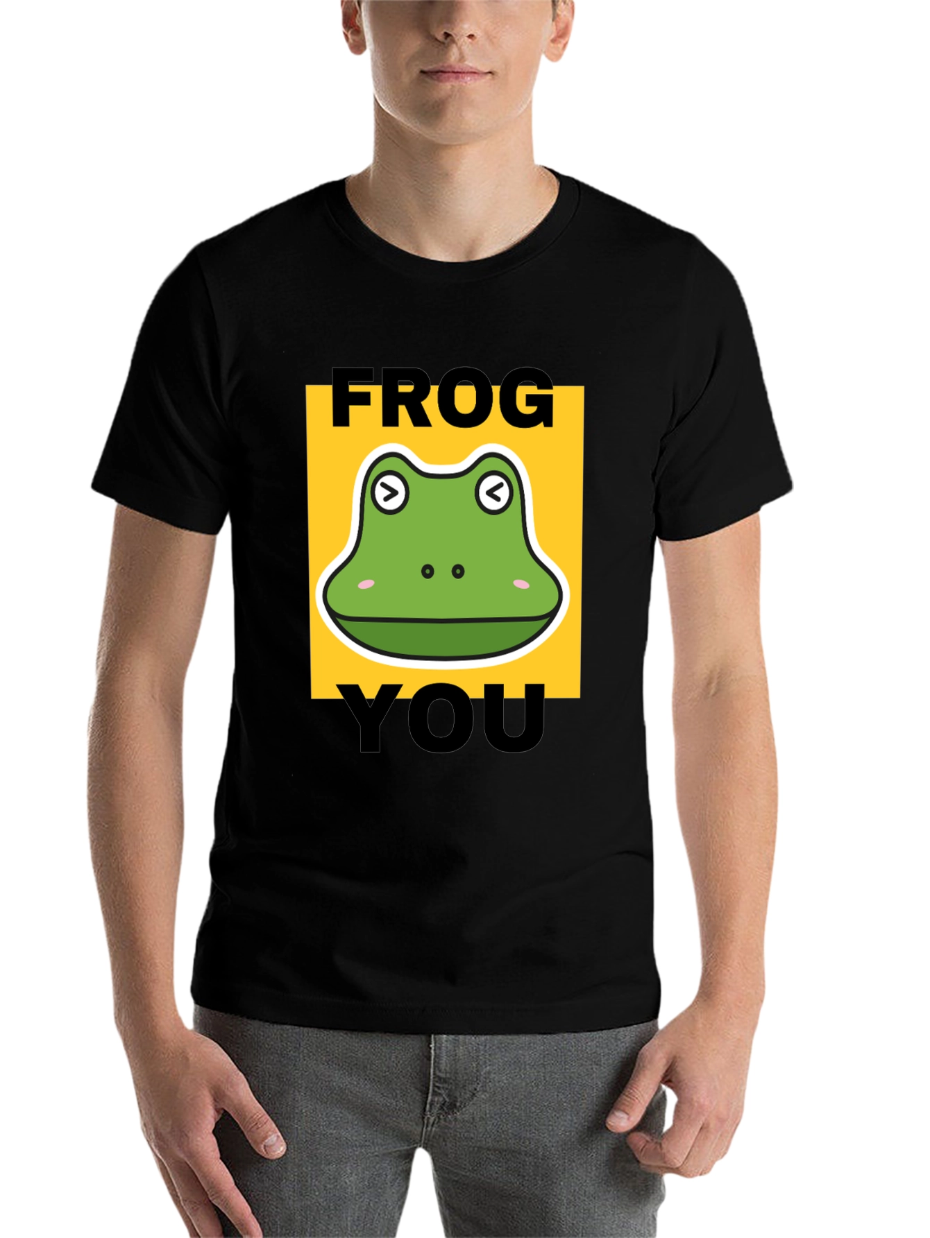 Black Frog You Funny Graphic T-Shirt view 7