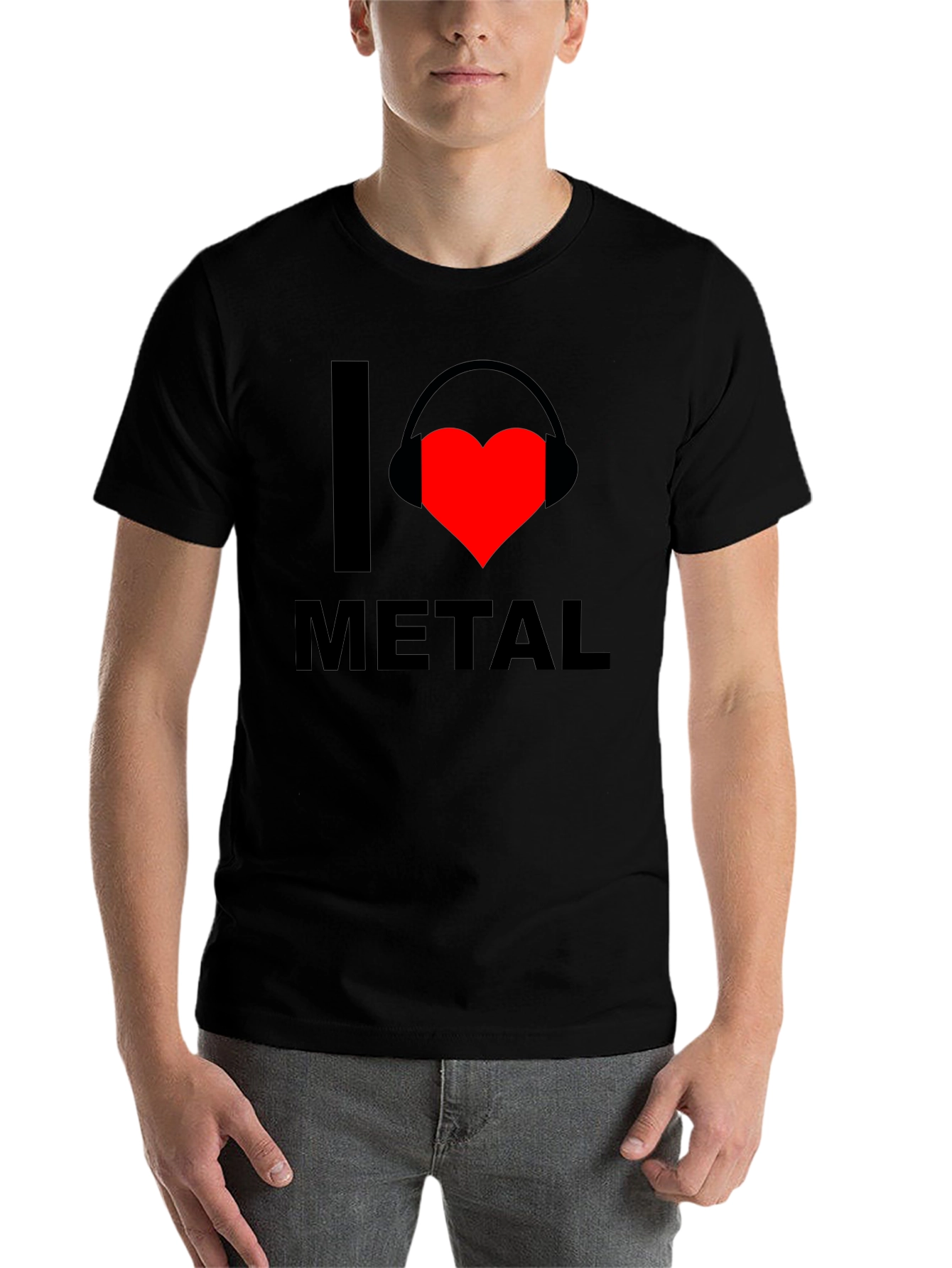 Black I Love Metal T-Shirt - Music Fan Tee view 7