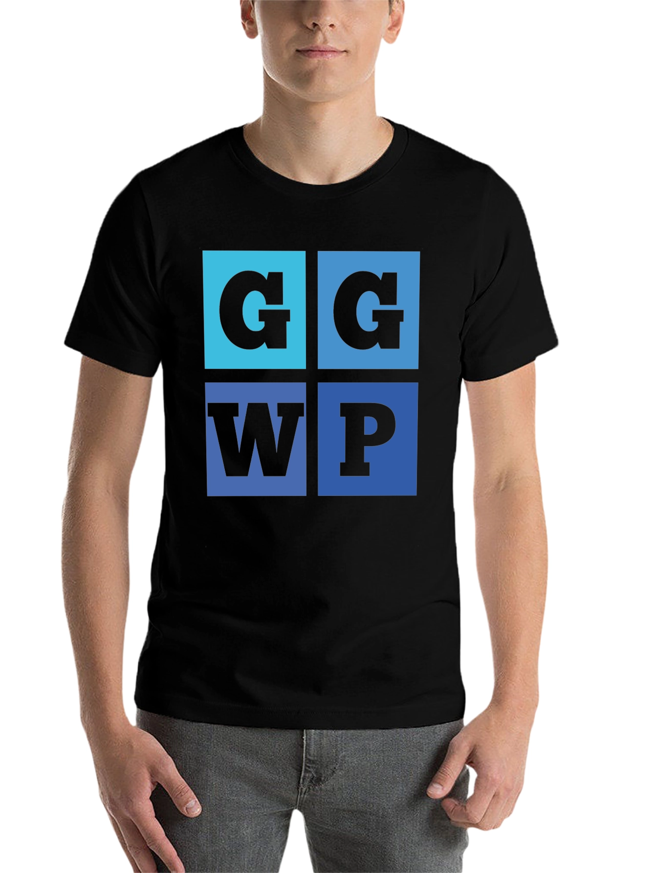 Black G G WP Graphic Tee - Cool Typography Design view 7