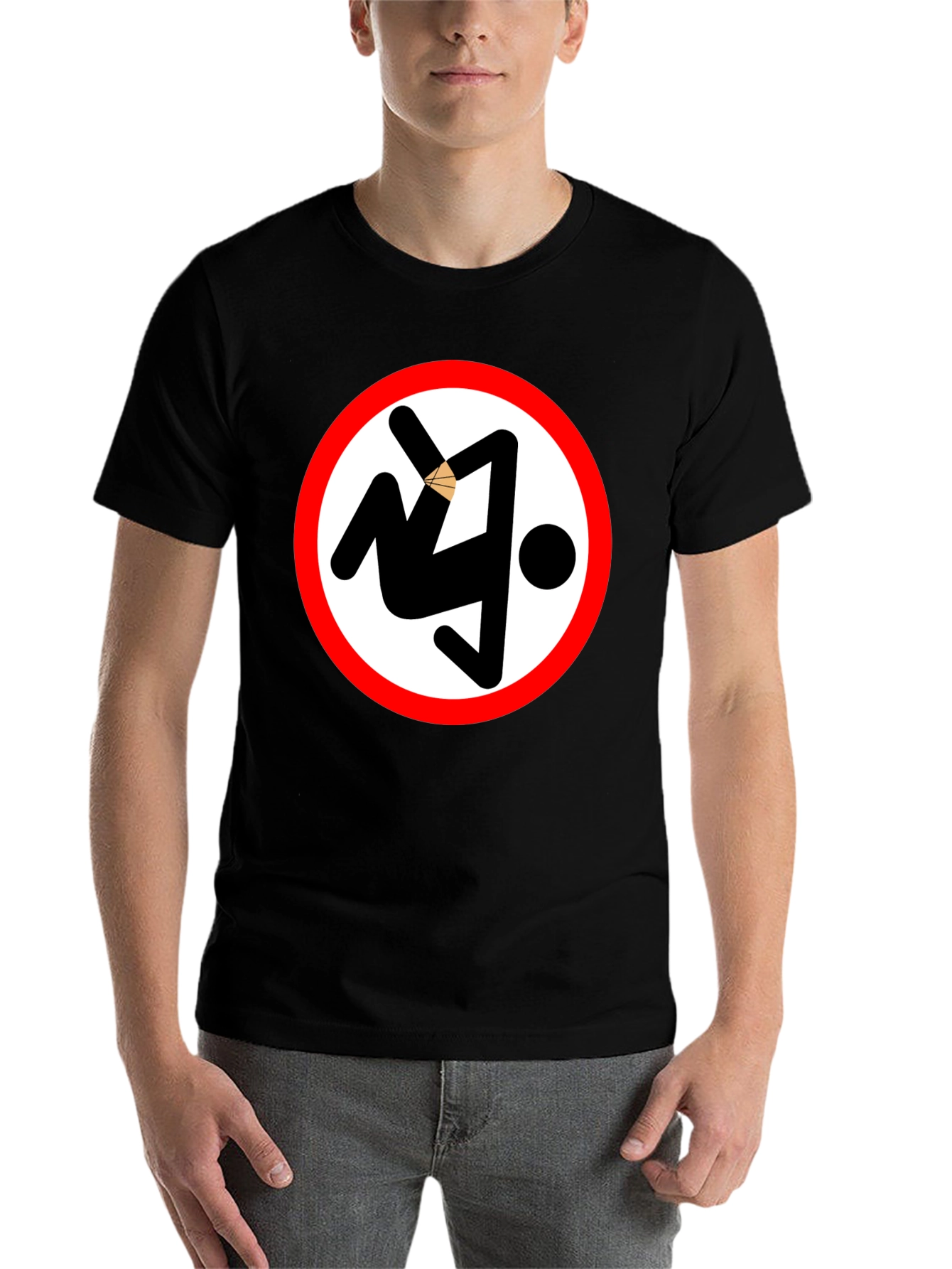 Black Anti-Woke T-Shirt: Gravity Defiance Symbol view 7