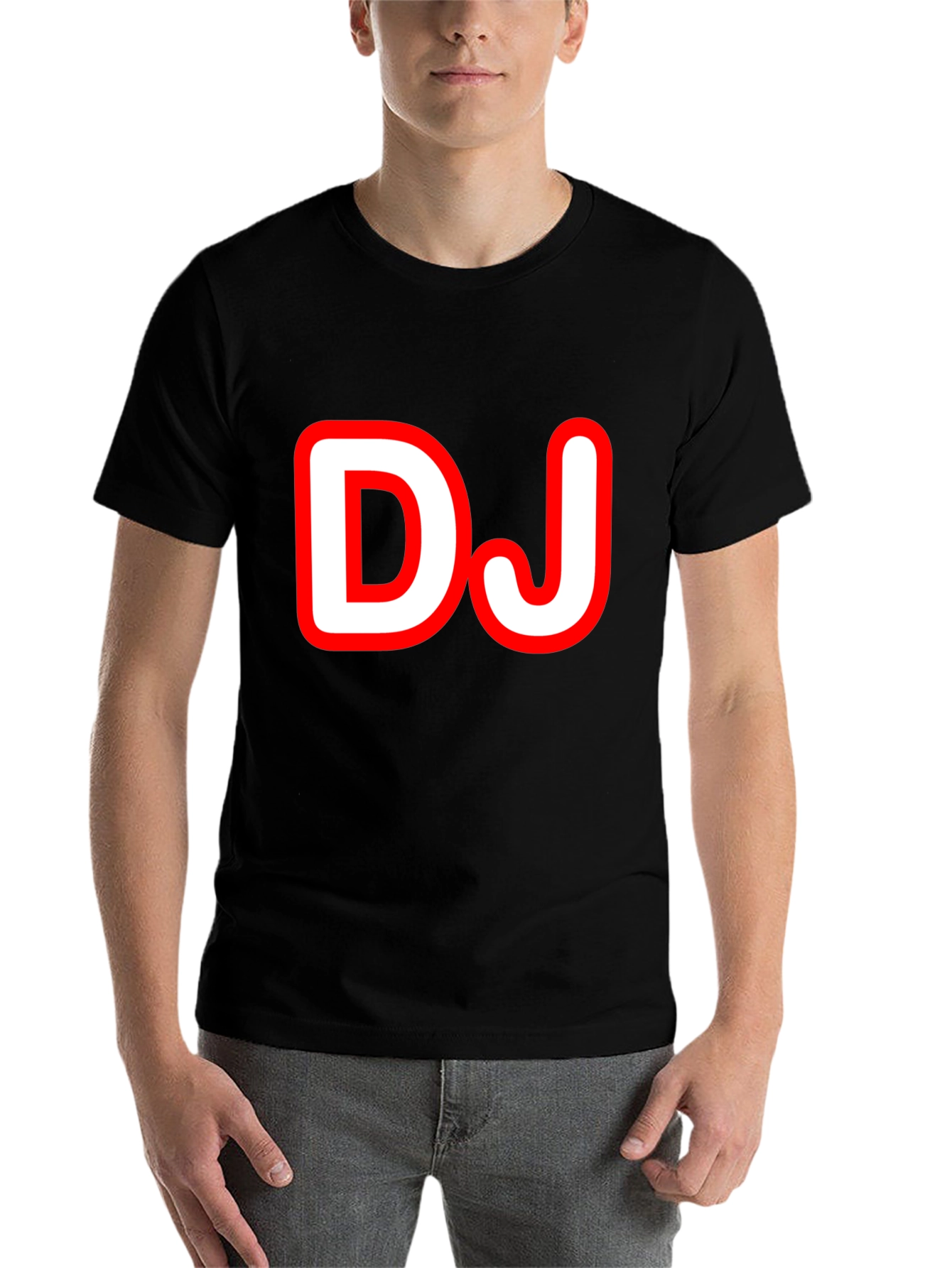 Black DJ Graphic Tee - Black Cotton T-Shirt view 7