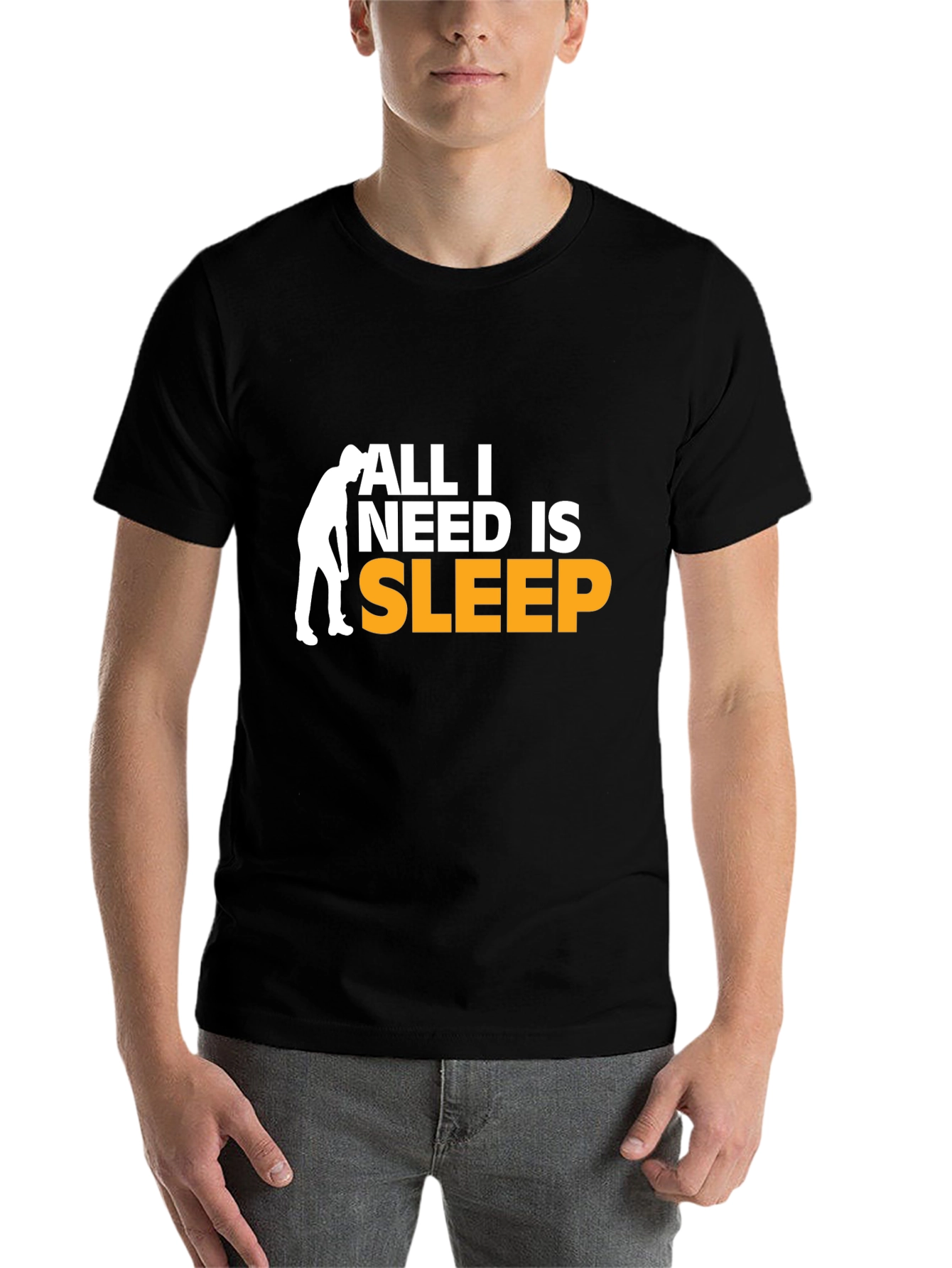 Black All I Need Is Sleep Graphic Tee - Black view 7