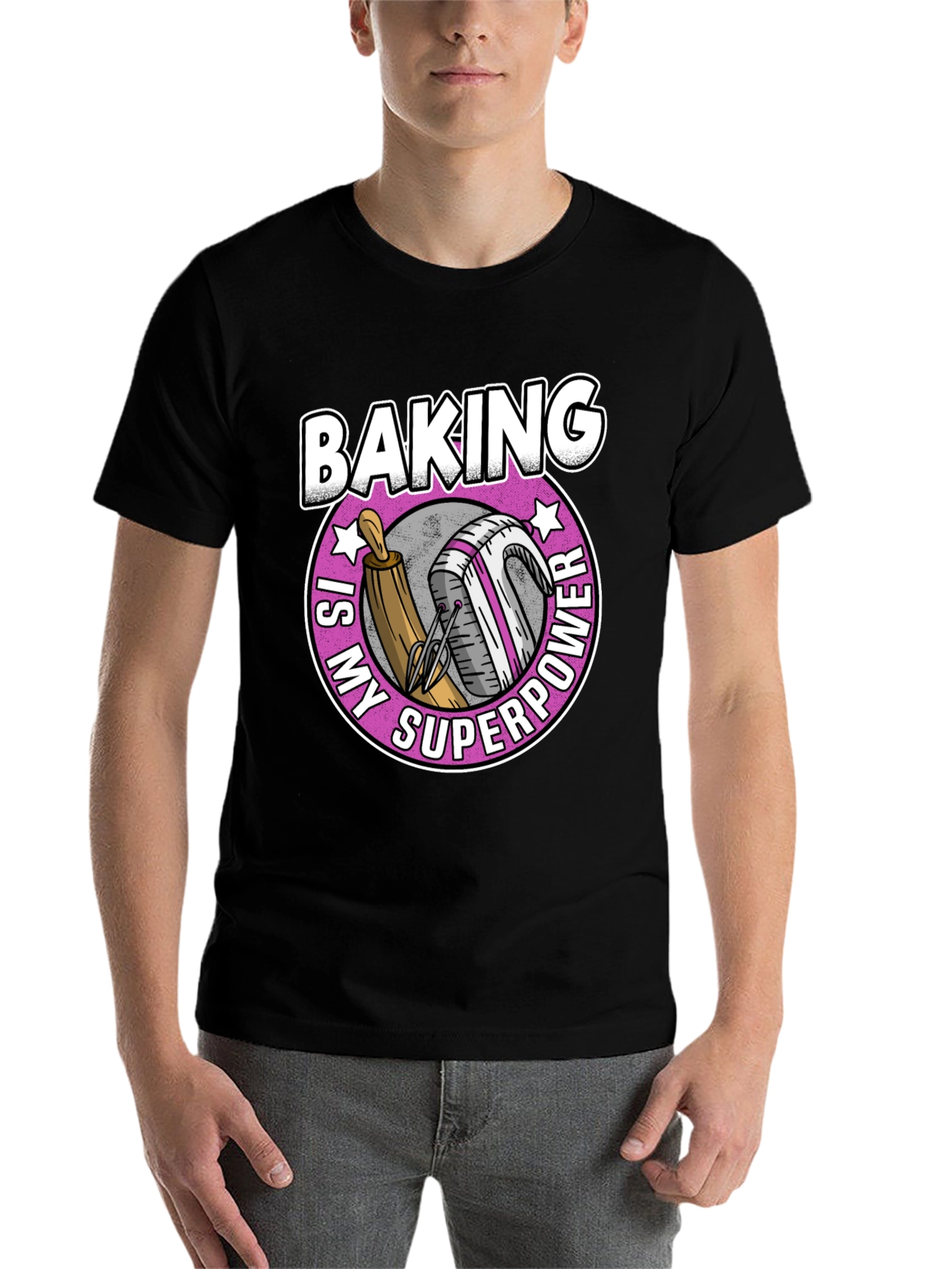 Black Baking Is My Superpower T-Shirt view 7