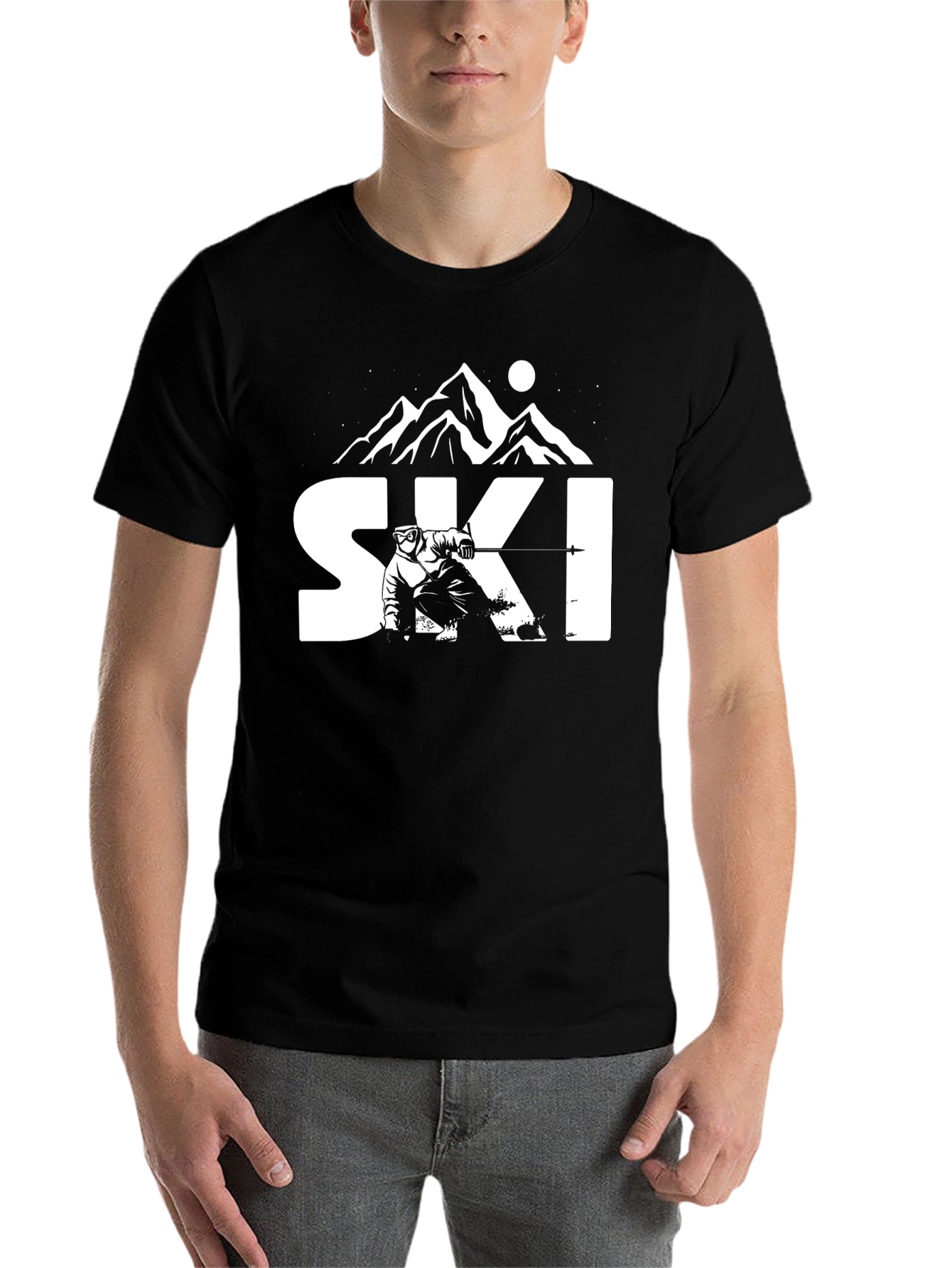 Black Ski Graphic T-Shirt - 7