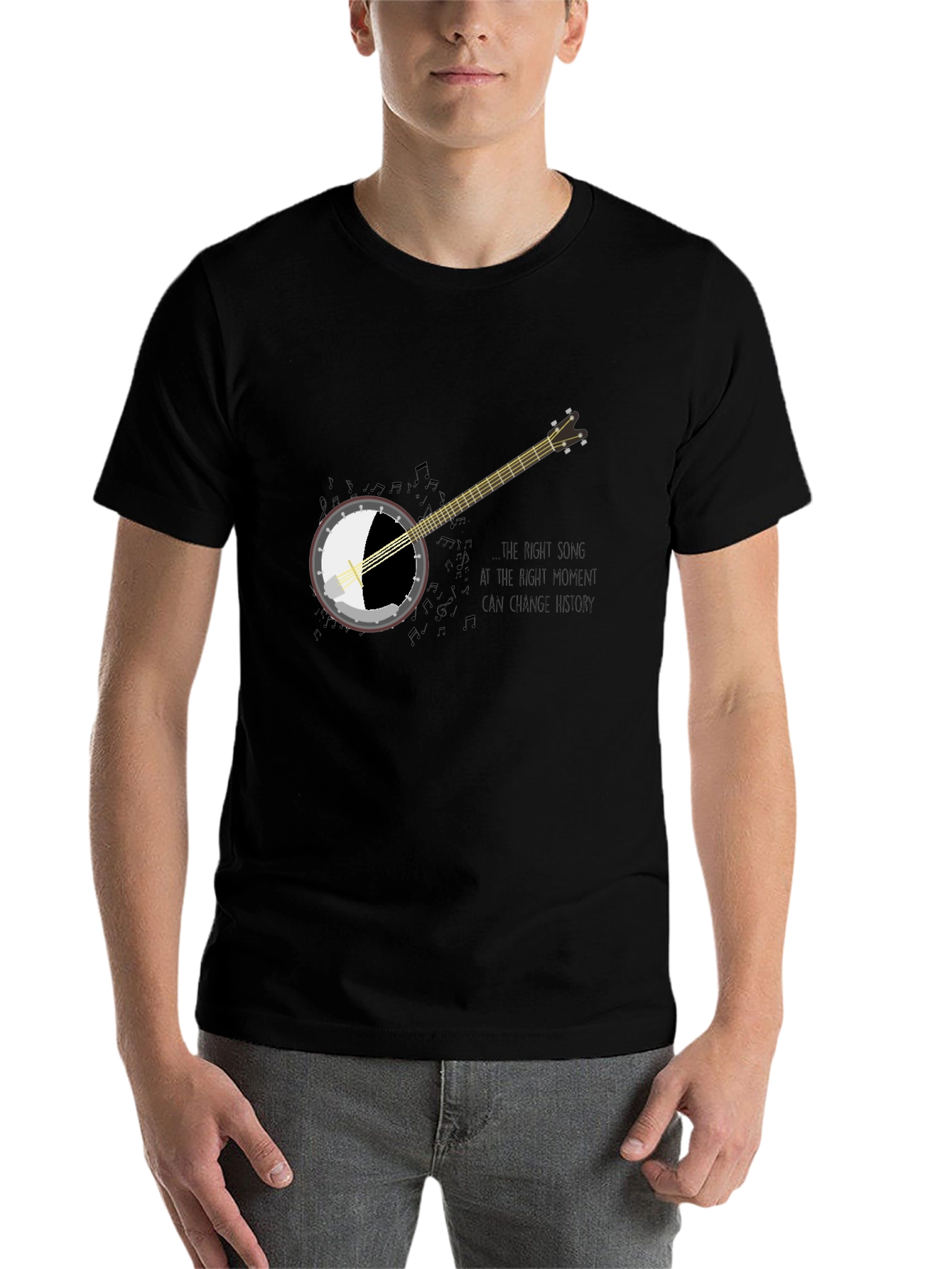 Black Banjo Graphic Tee - Music Changes History view 7