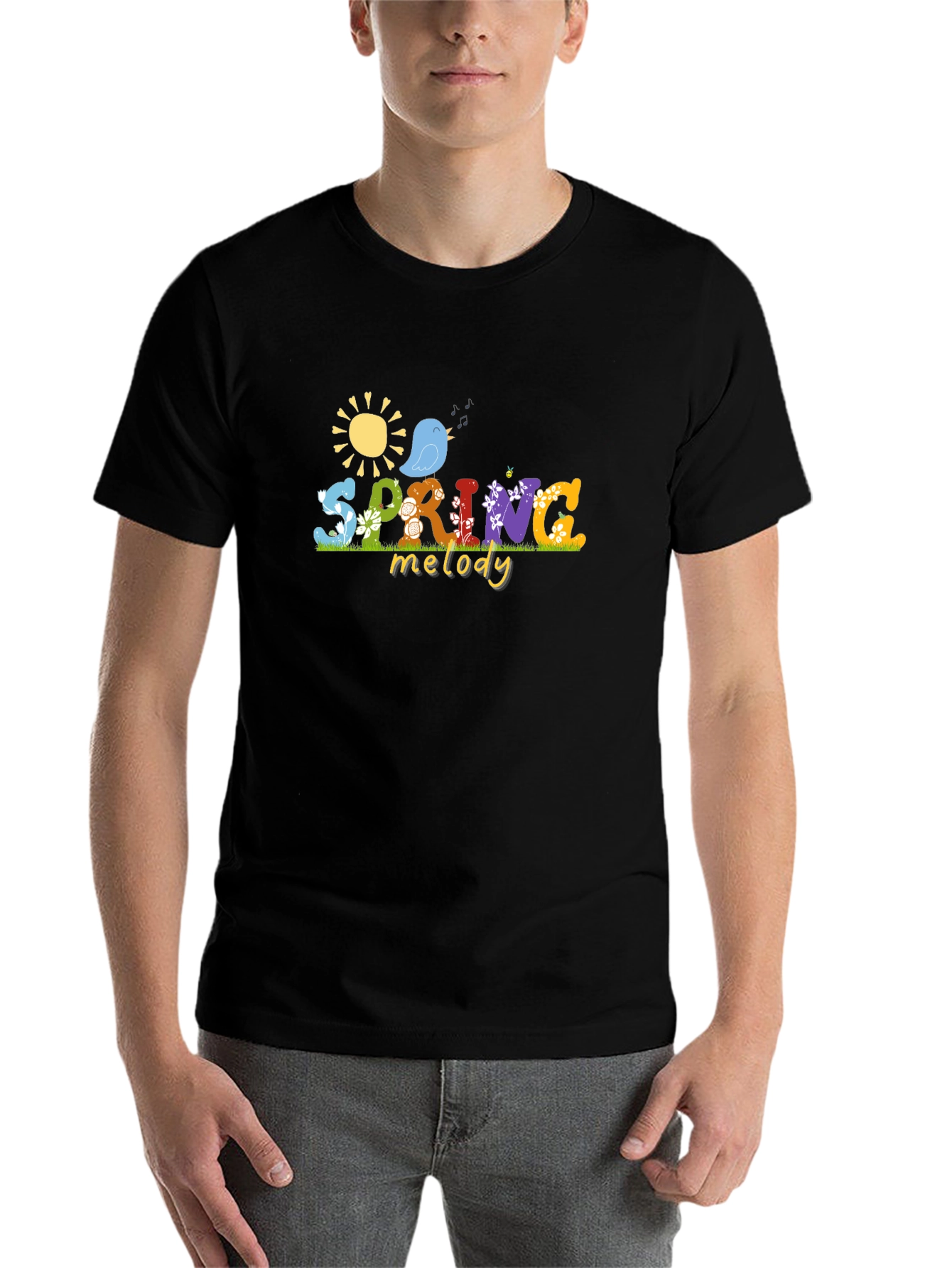 Black Spring Melody Graphic Tee view 7