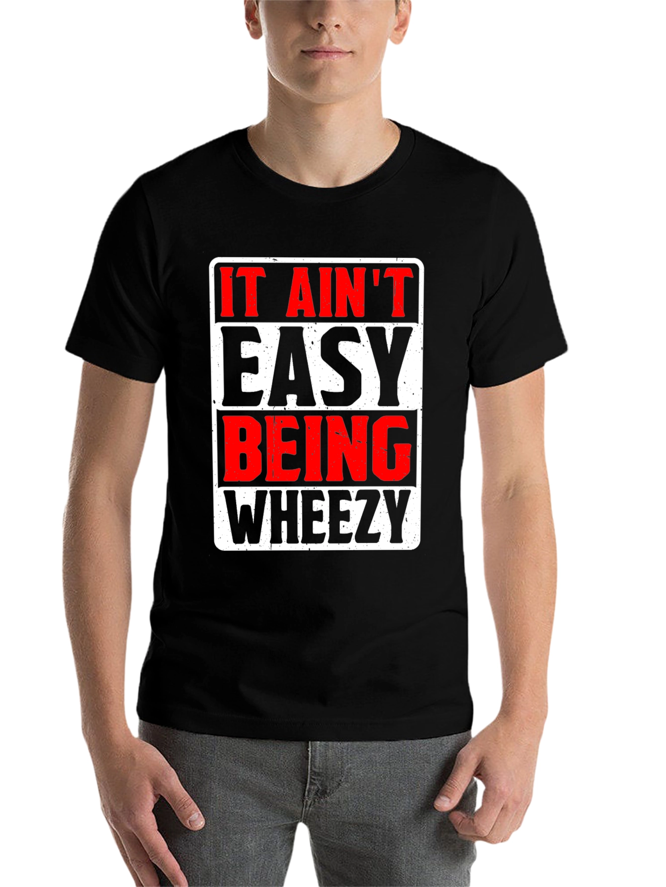 Black It Ain't Easy Being Wheezy Graphic T-Shirt view 7