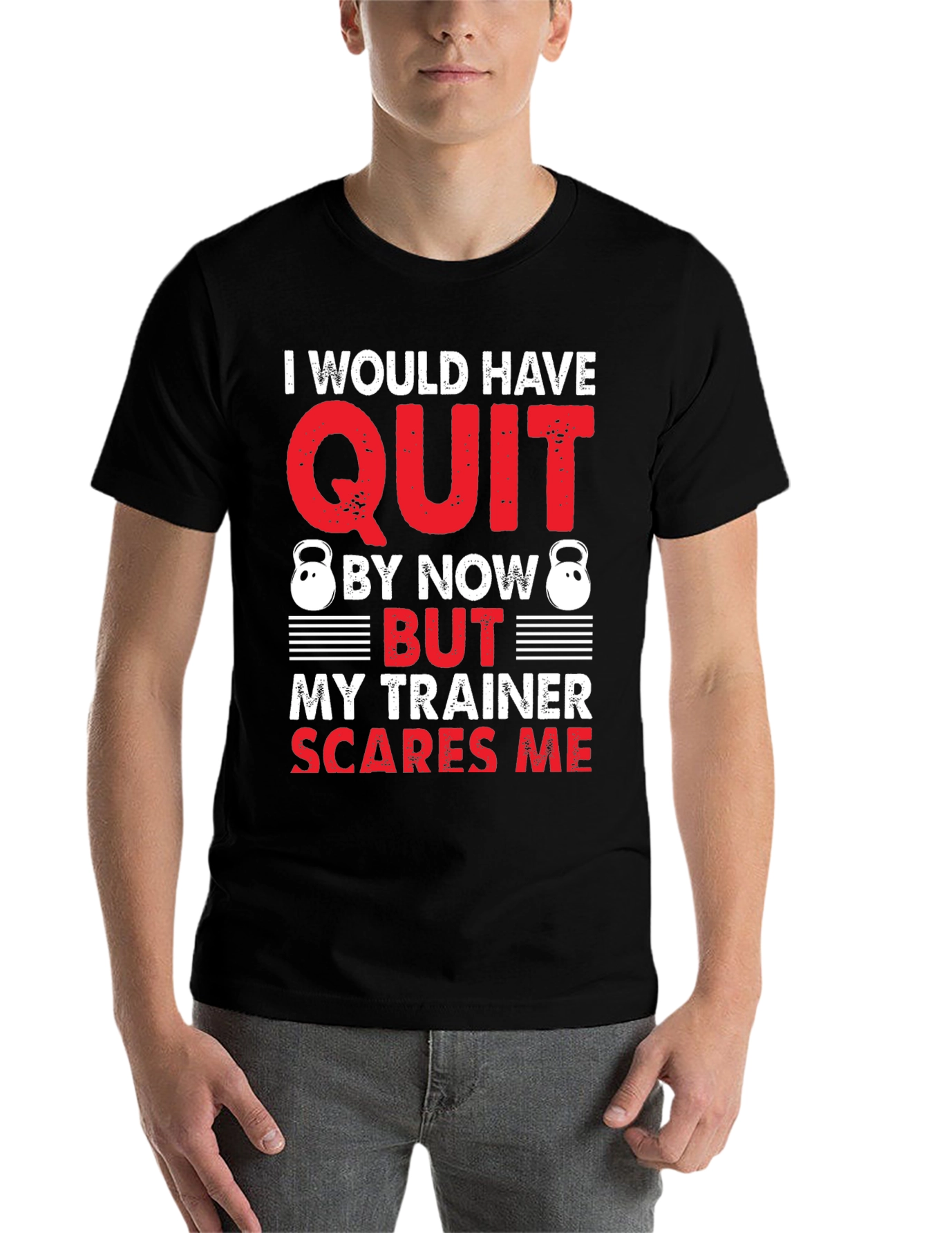 Black Funny Gym Trainer T-Shirt - I Would Have Quit view 7