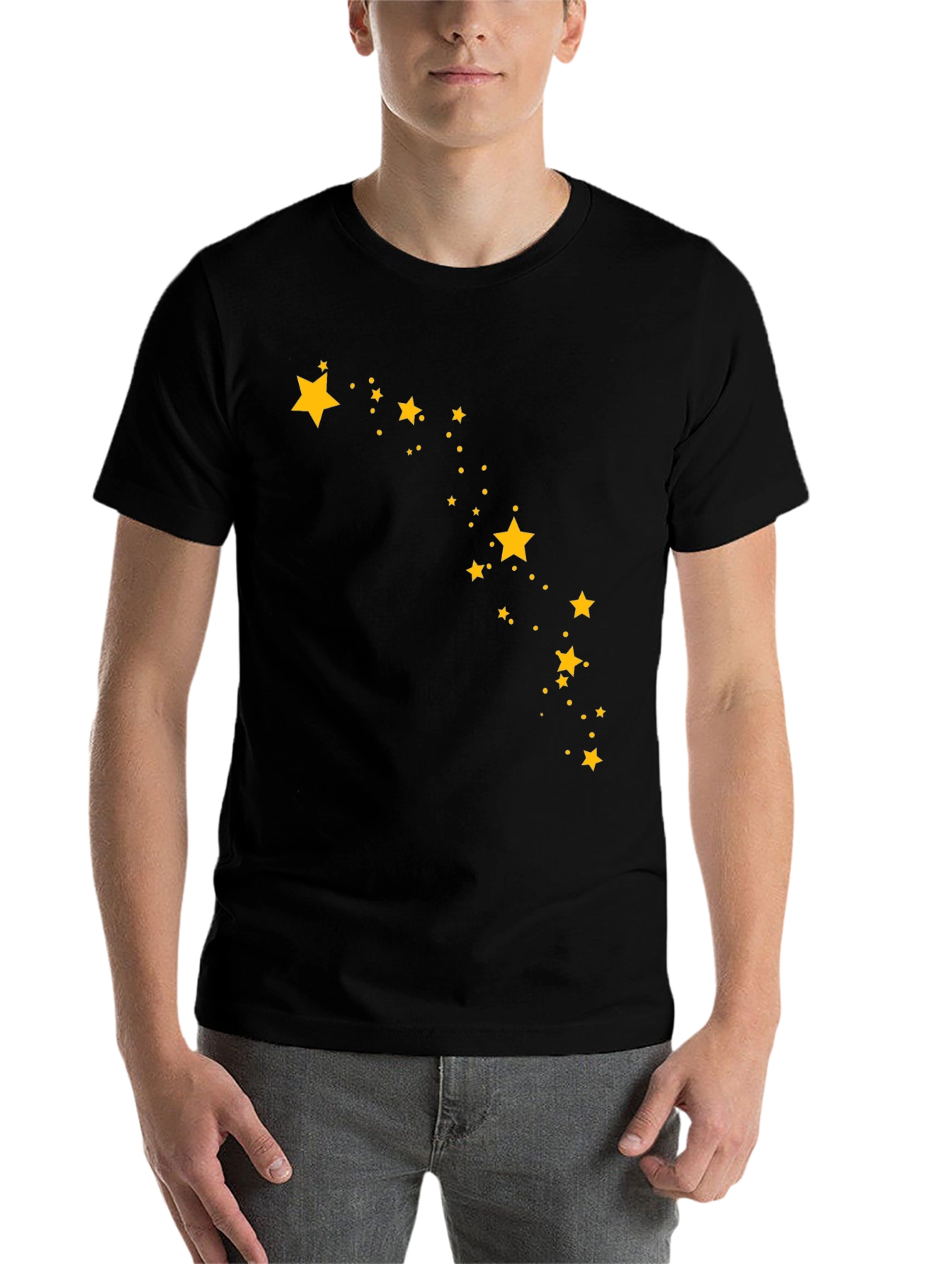 Black Black T-Shirt with Starry Design view 7