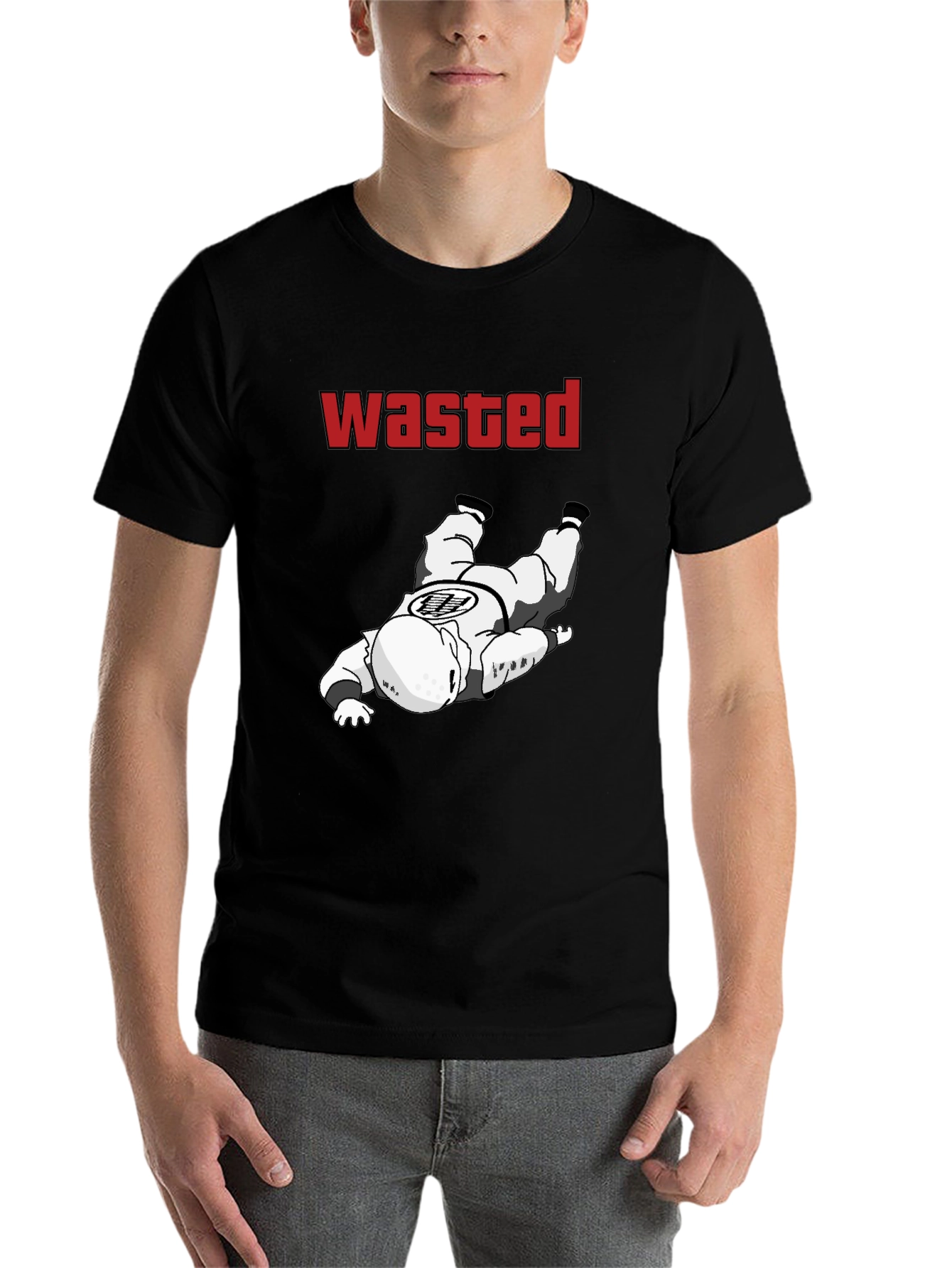 Black Wasted Goku Funny Graphic Tee - Black view 7