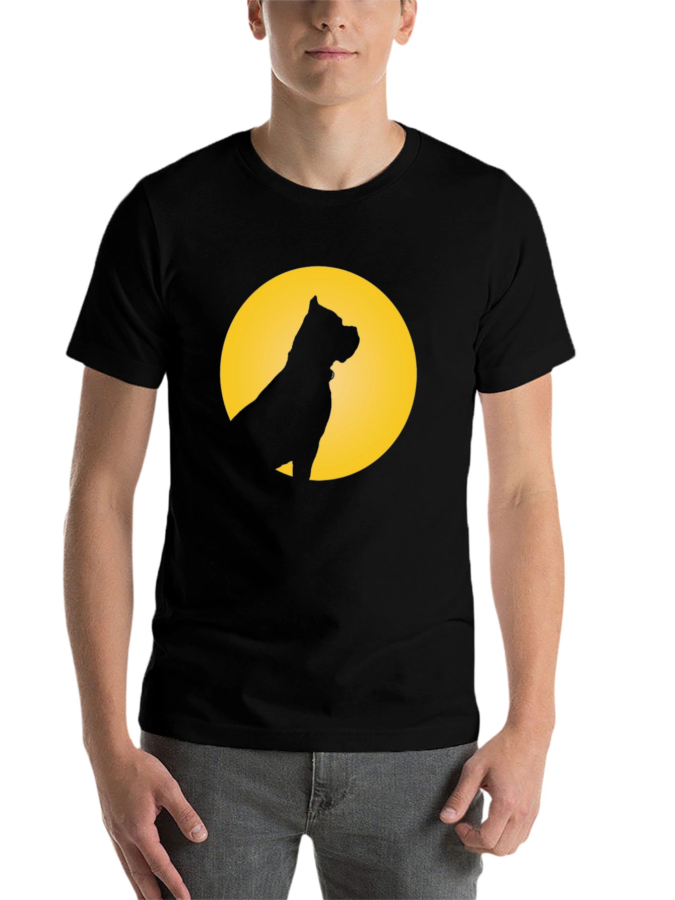 Black Dog Silhouette Graphic Tee - Black view 7
