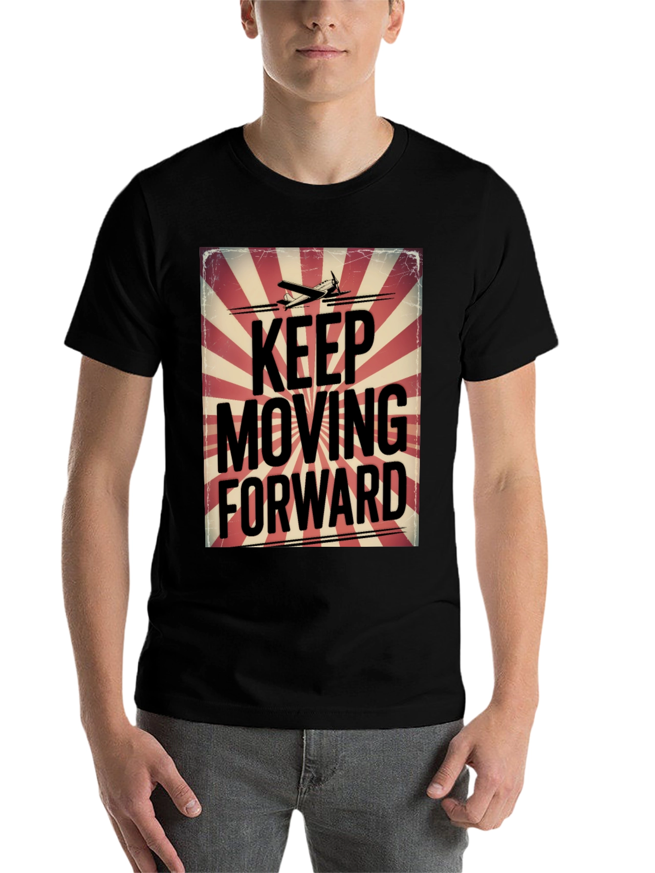 Black Keep Moving Forward Graphic Tee view 7