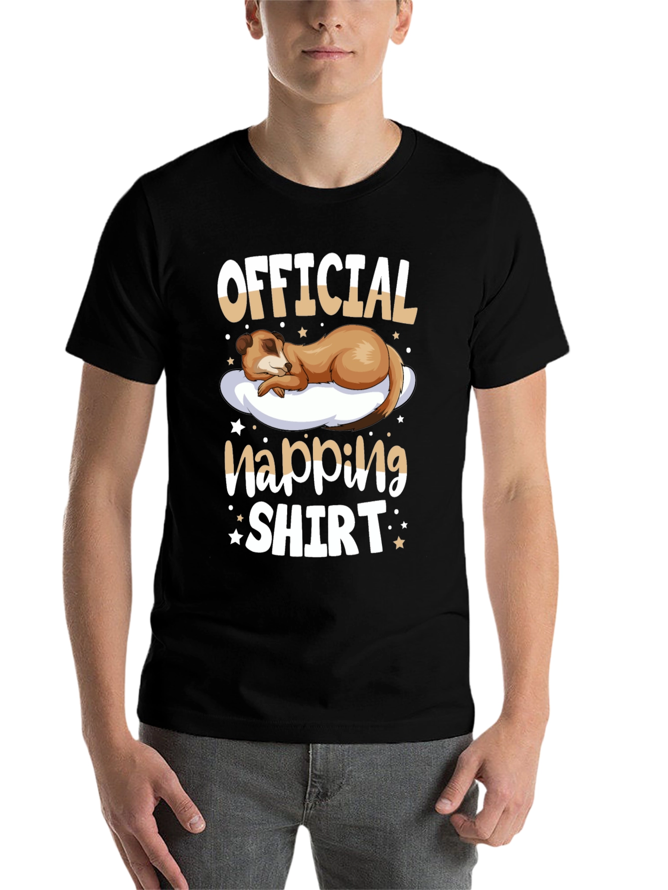 Black Official Napping Shirt - Meerkat Sleep Tee view 7