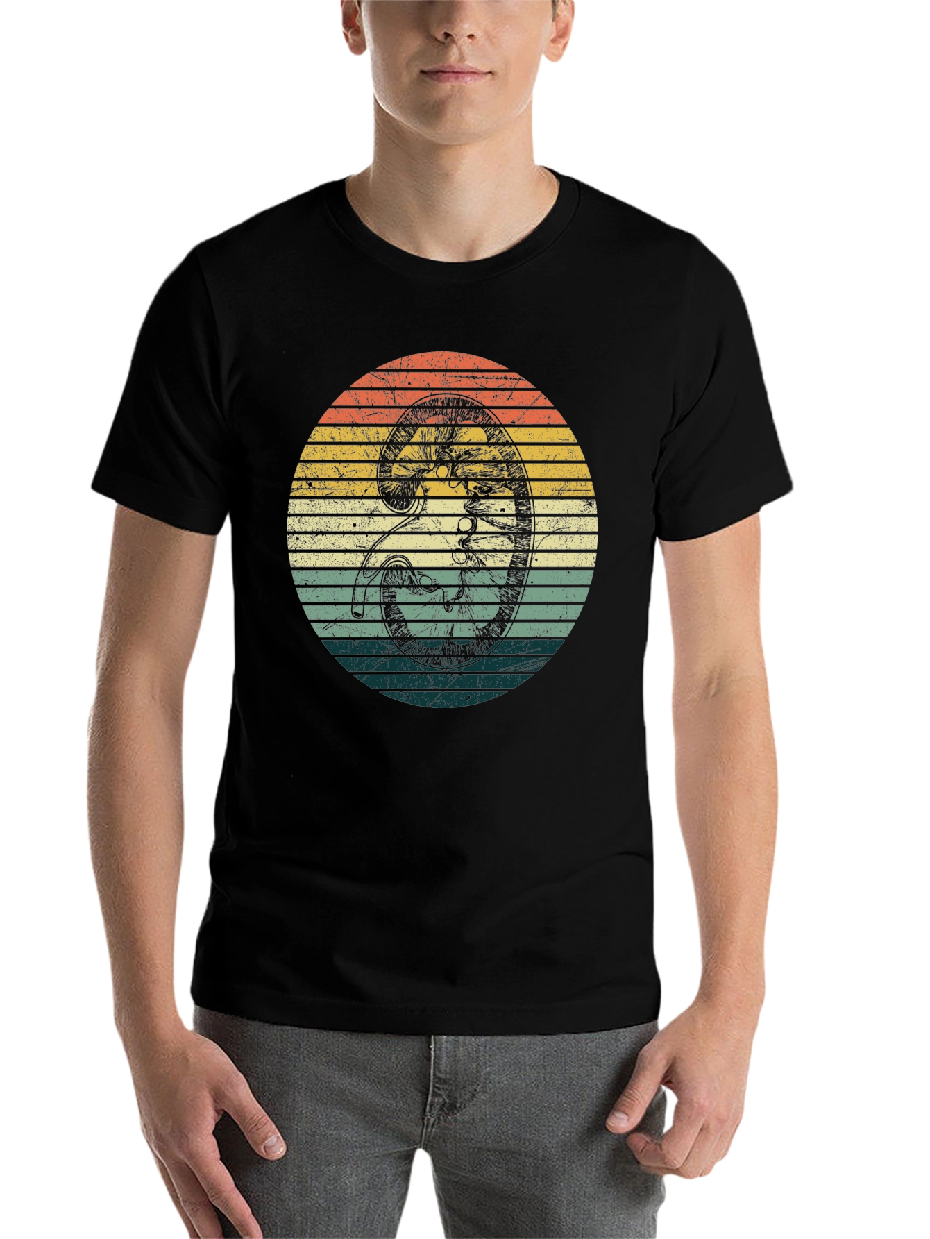 Black Retro Embryo T-Shirt - Vintage Style Tee view 7