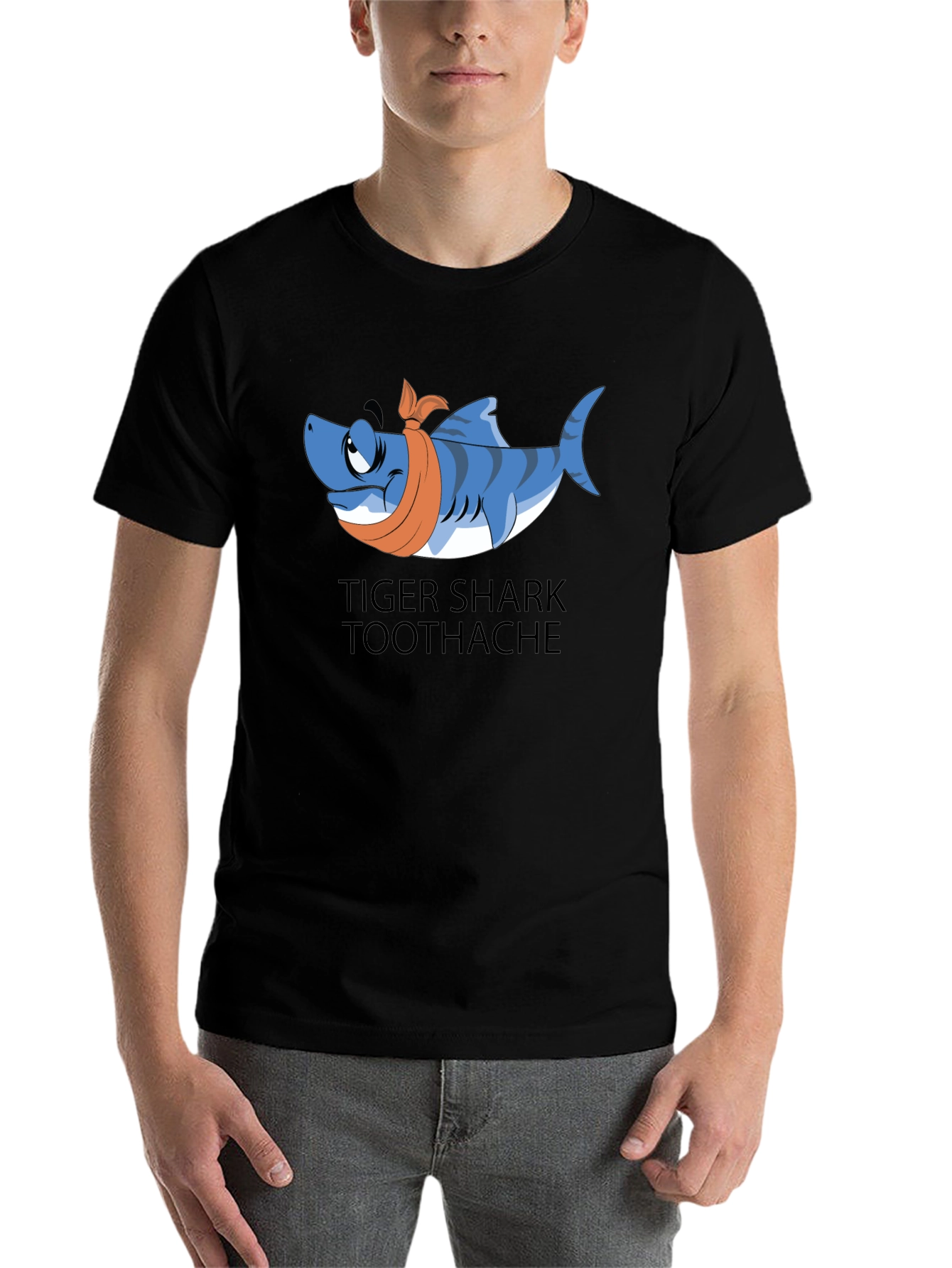 Black Tiger Shark Toothache T-Shirt view 7