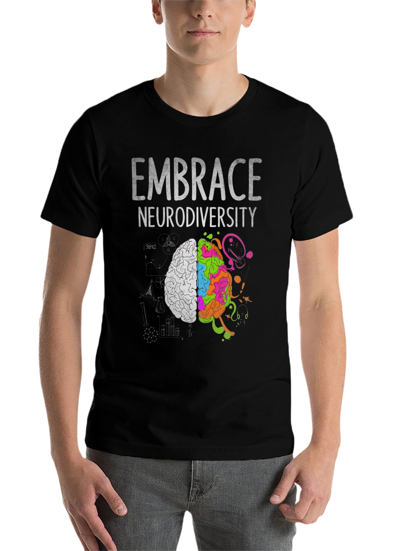 Black Embrace Neurodiversity Graphic Tee view 7